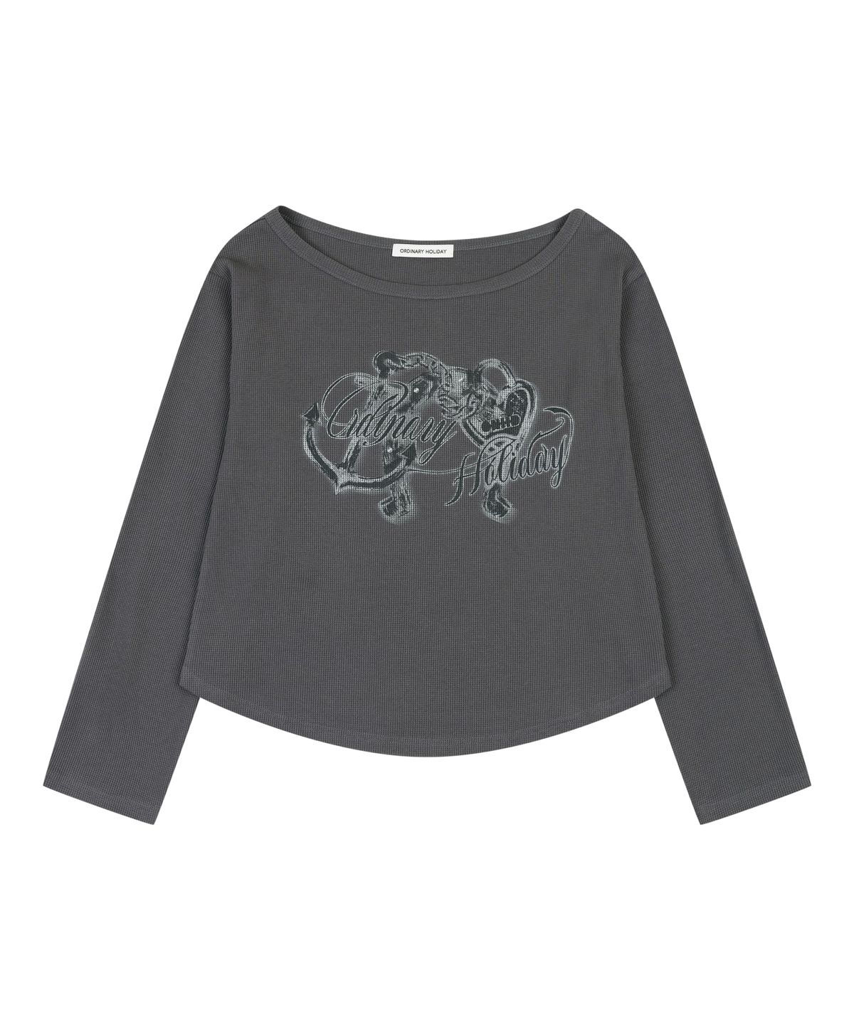 오디너리 홀리데이(ORDINARY HOLIDAY) OFF-SHOULDER LOOSE FIT SET-UP [CHARCOAL]