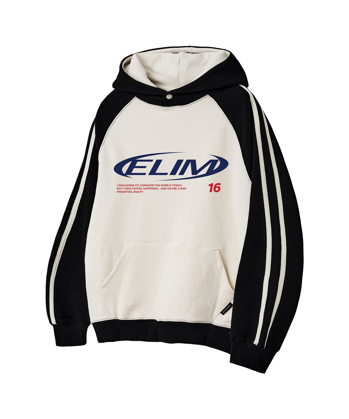 엘리메노(ELIMENO) EL 16ELIM 래글런 라인 후드티셔츠 3Color
