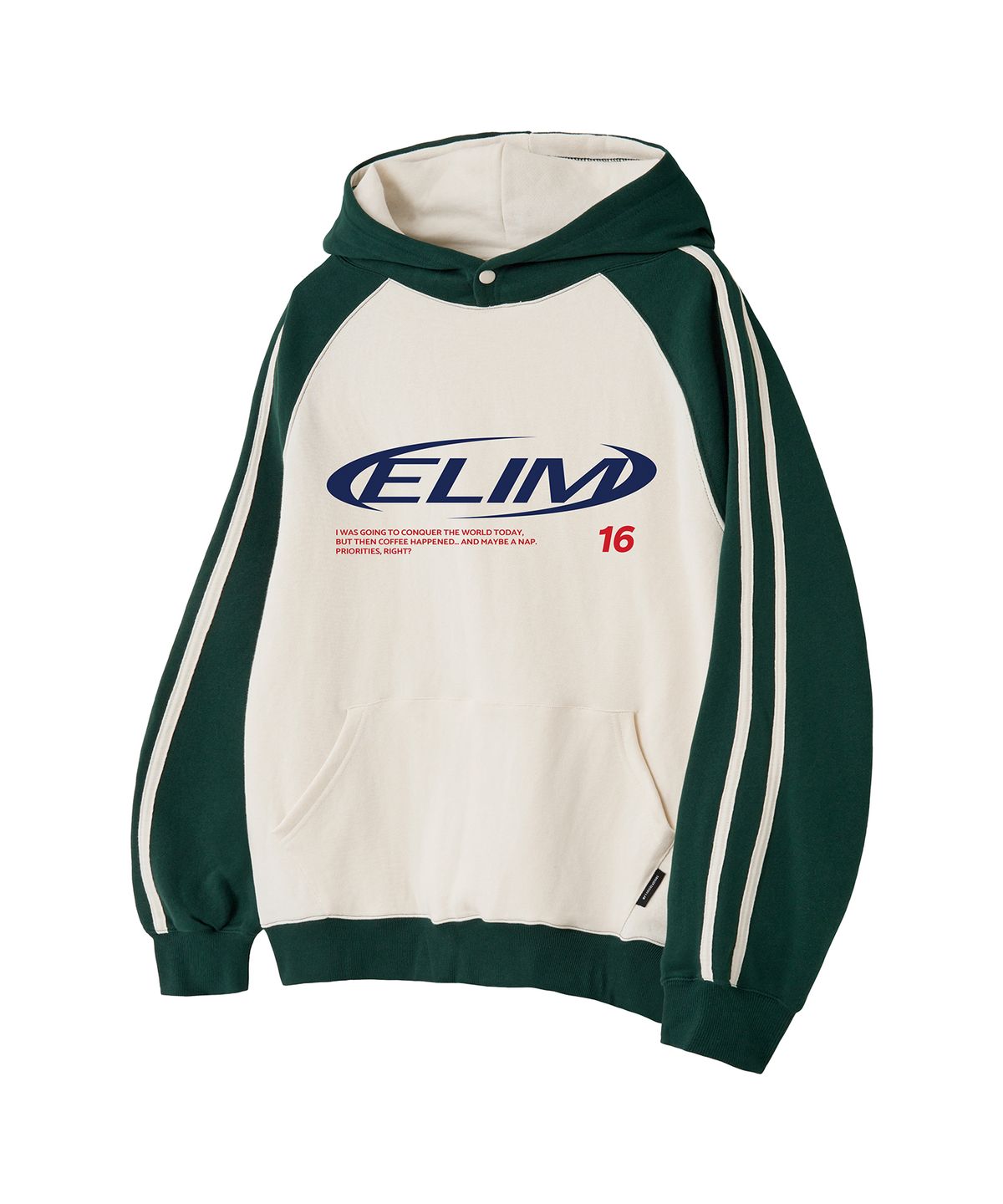 엘리메노(ELIMENO) EL 16ELIM 래글런 라인 후드티셔츠 3Color