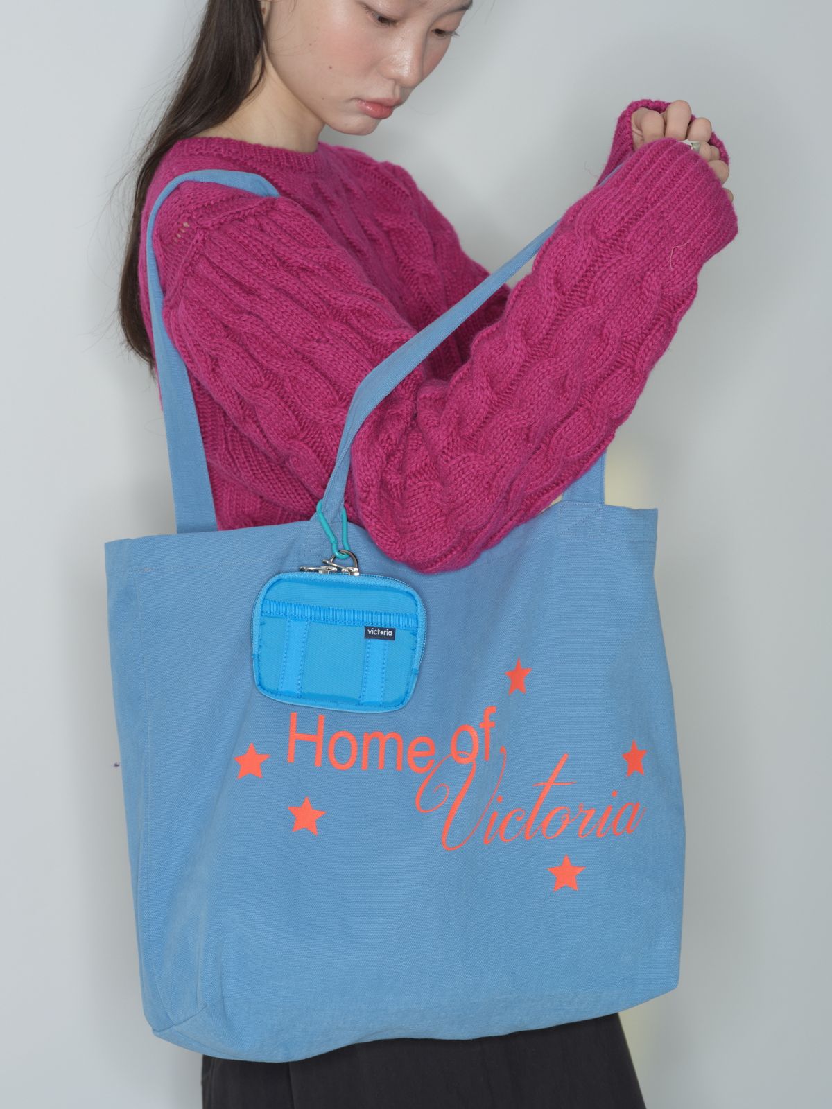 홈바디띵즈(HOMEBODY THINGS) [HBTxVICTORIA] Home of Victoria Eco Bag (SKY BLUE)