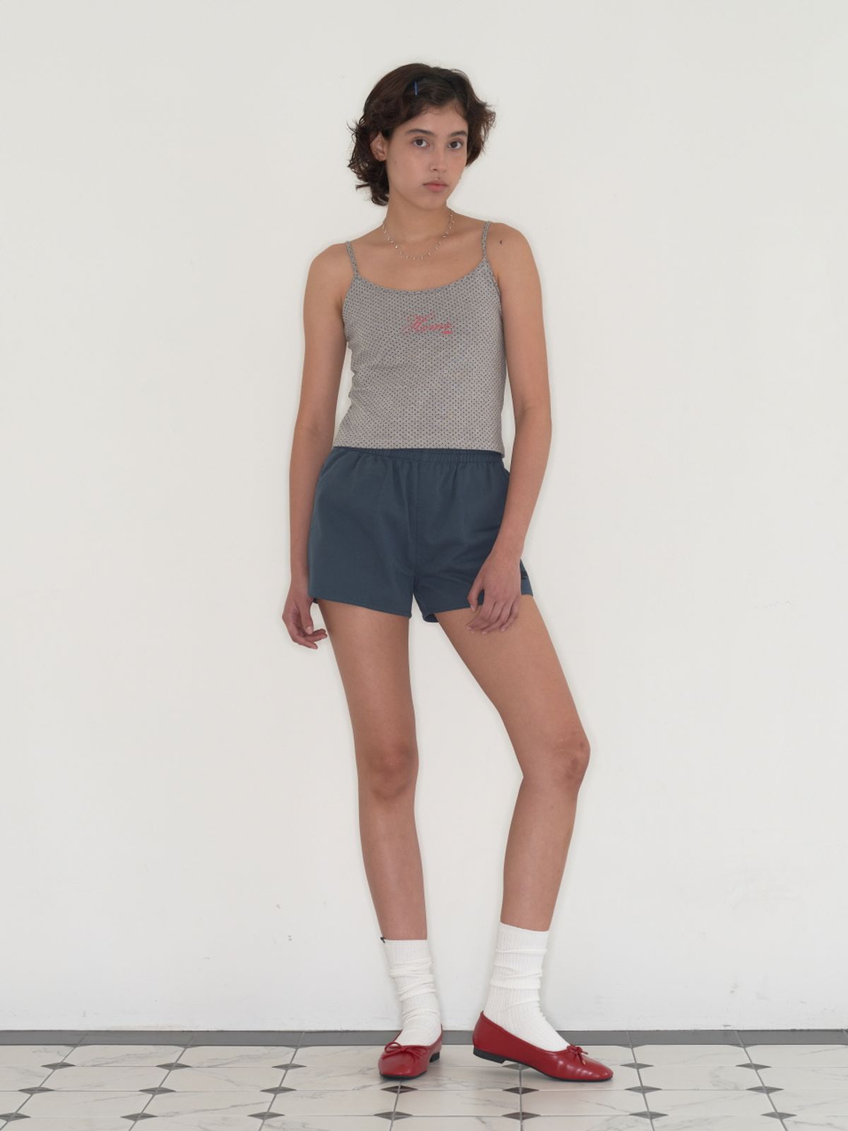 홈바디띵즈(HOMEBODY THINGS) HBT Classic Dot Tank Top (GREY)