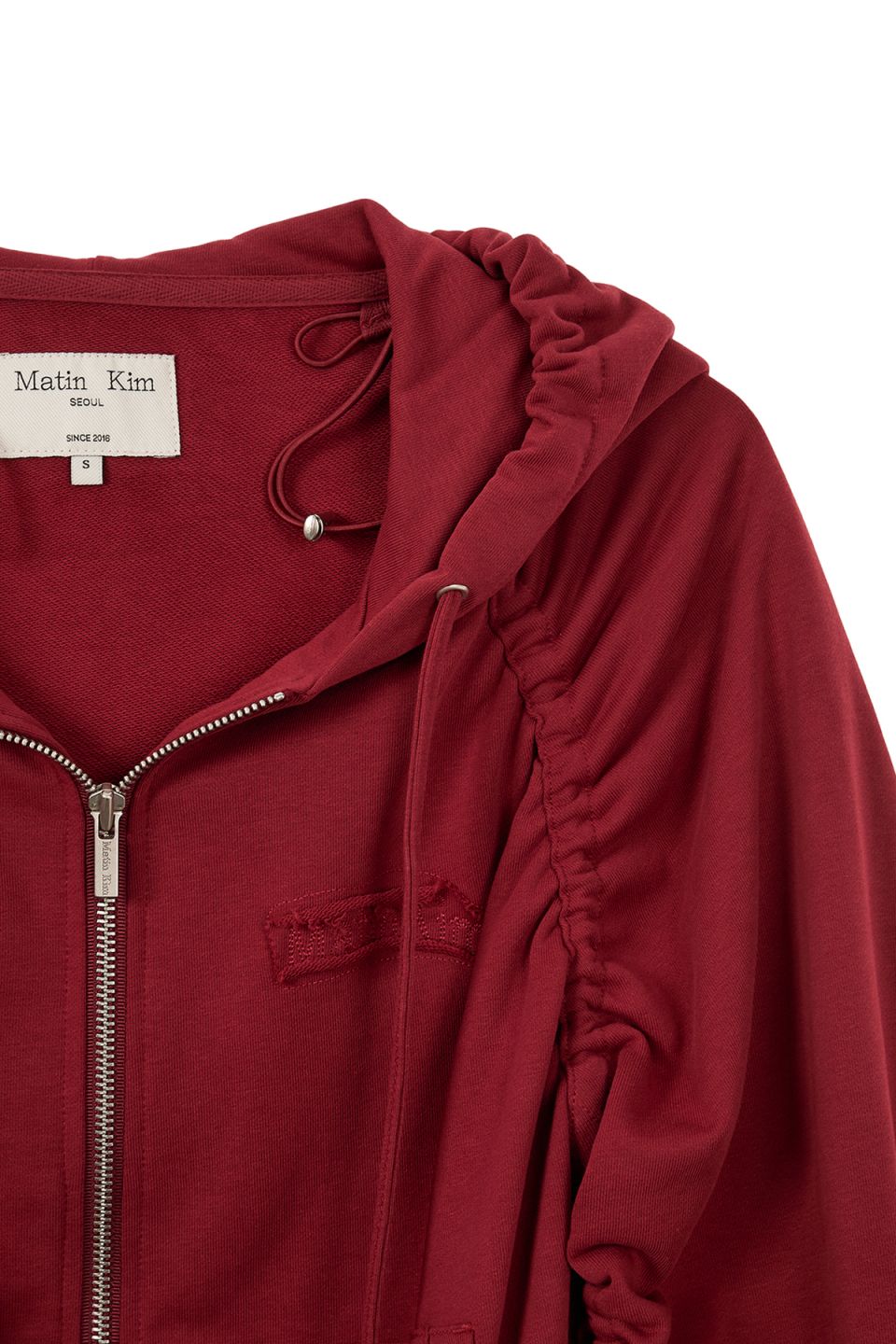 ジャケット・アウター MatinKim SLEEVE STRING DETAIL HOODY ZIP MUSINSA | MATIN KIM SLEEVE STRING DETAIL HOODY ZIP UP IN RED