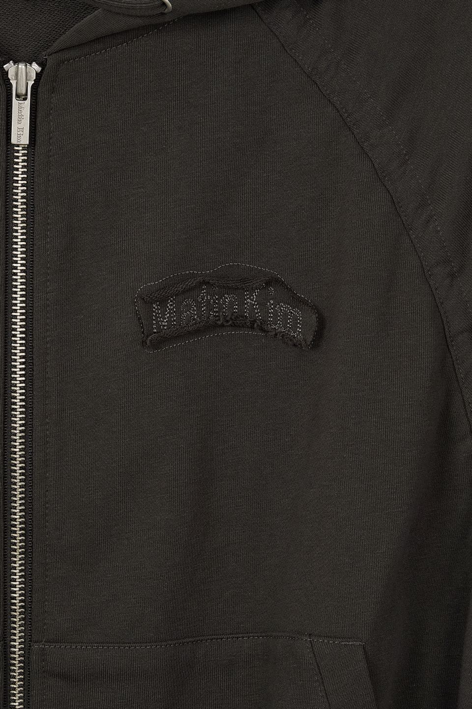 MUSINSA | MATIN KIM SLEEVE STRING DETAIL HOODY ZIP UP IN CHARCOAL