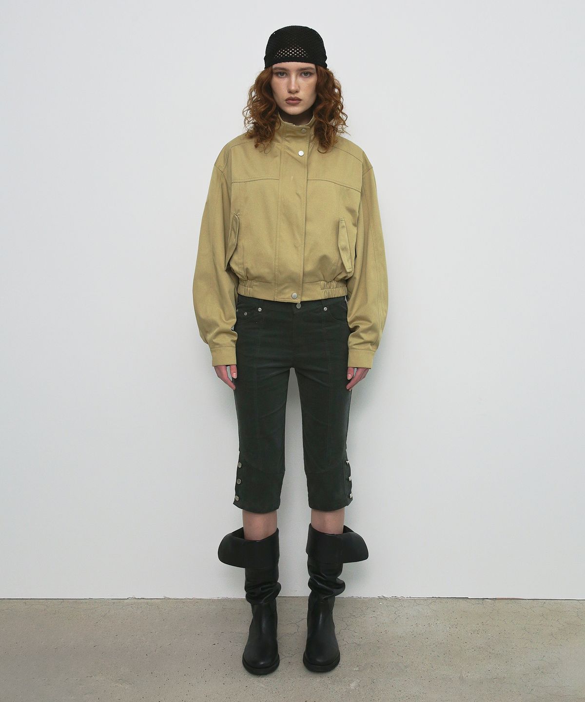 샌드릭(SANDRIC) TWO WAY COTTON ZIP UP JUMPER_BEIGE
