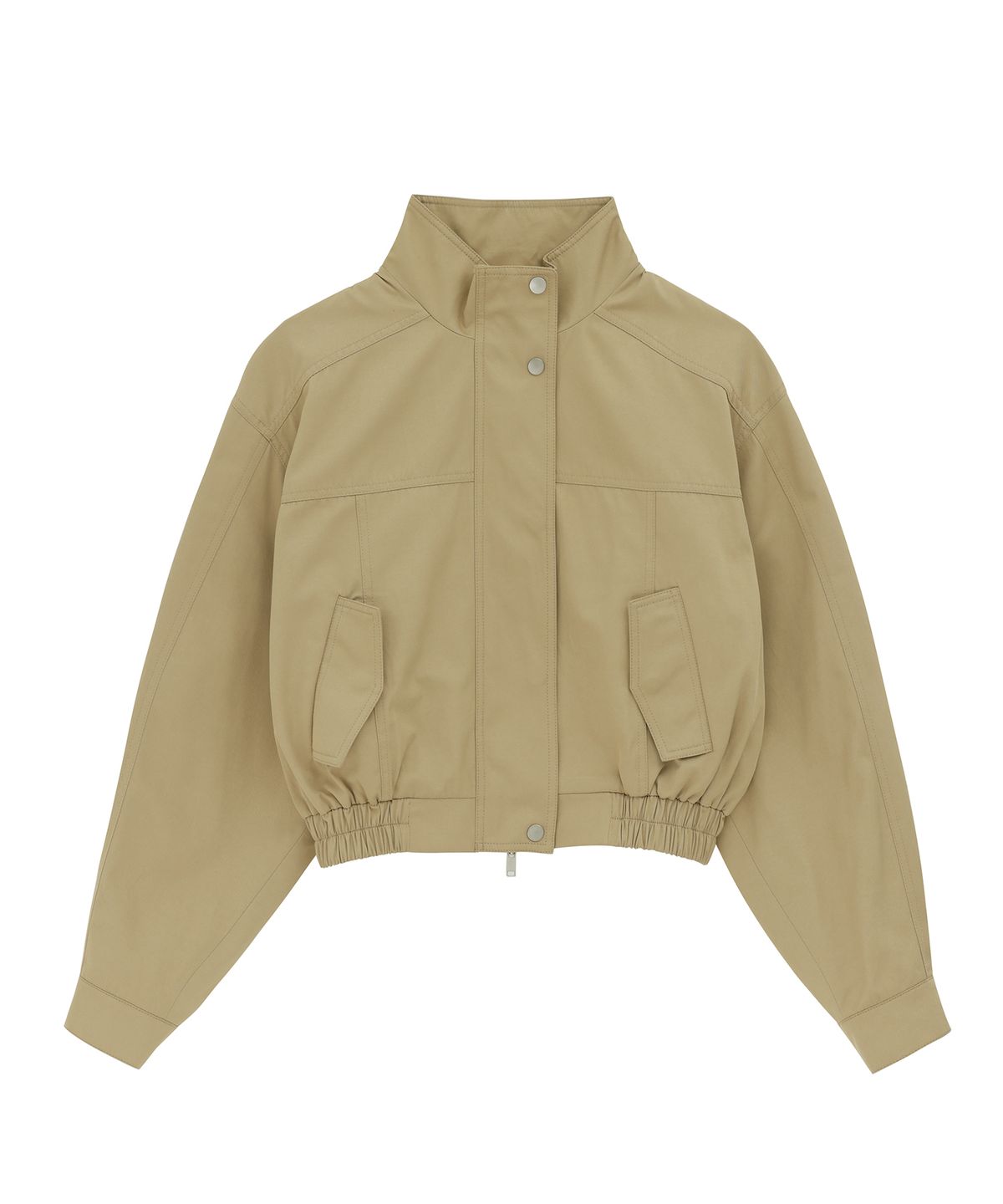 샌드릭(SANDRIC) TWO WAY COTTON ZIP UP JUMPER_BEIGE