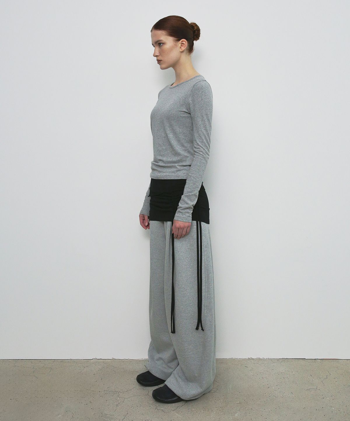샌드릭(SANDRIC) BASIC ROUND T-SHIRT_MELANGE GREY
