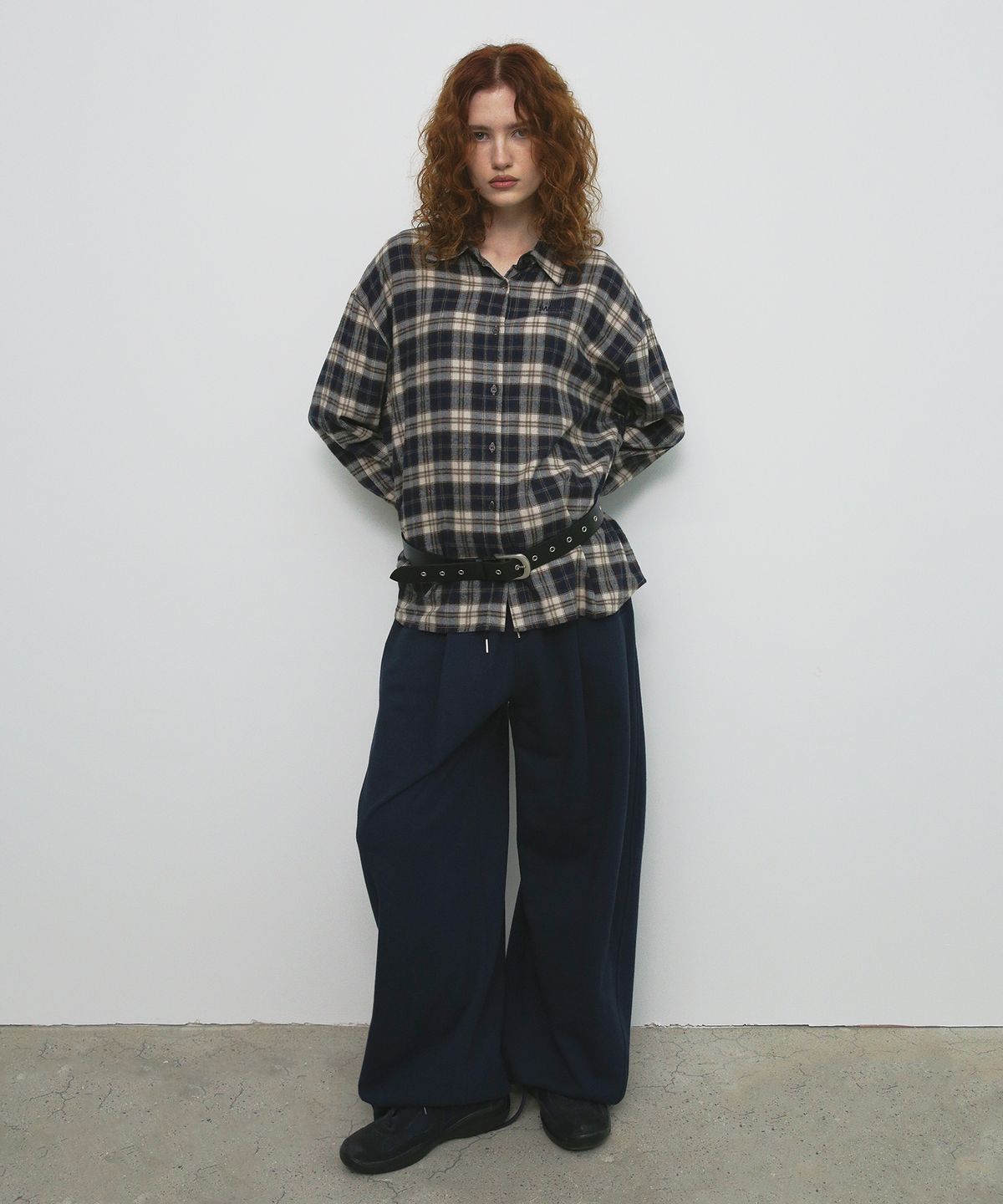 샌드릭(SANDRIC) OVERFIT CHECK SHIRT_NAVY