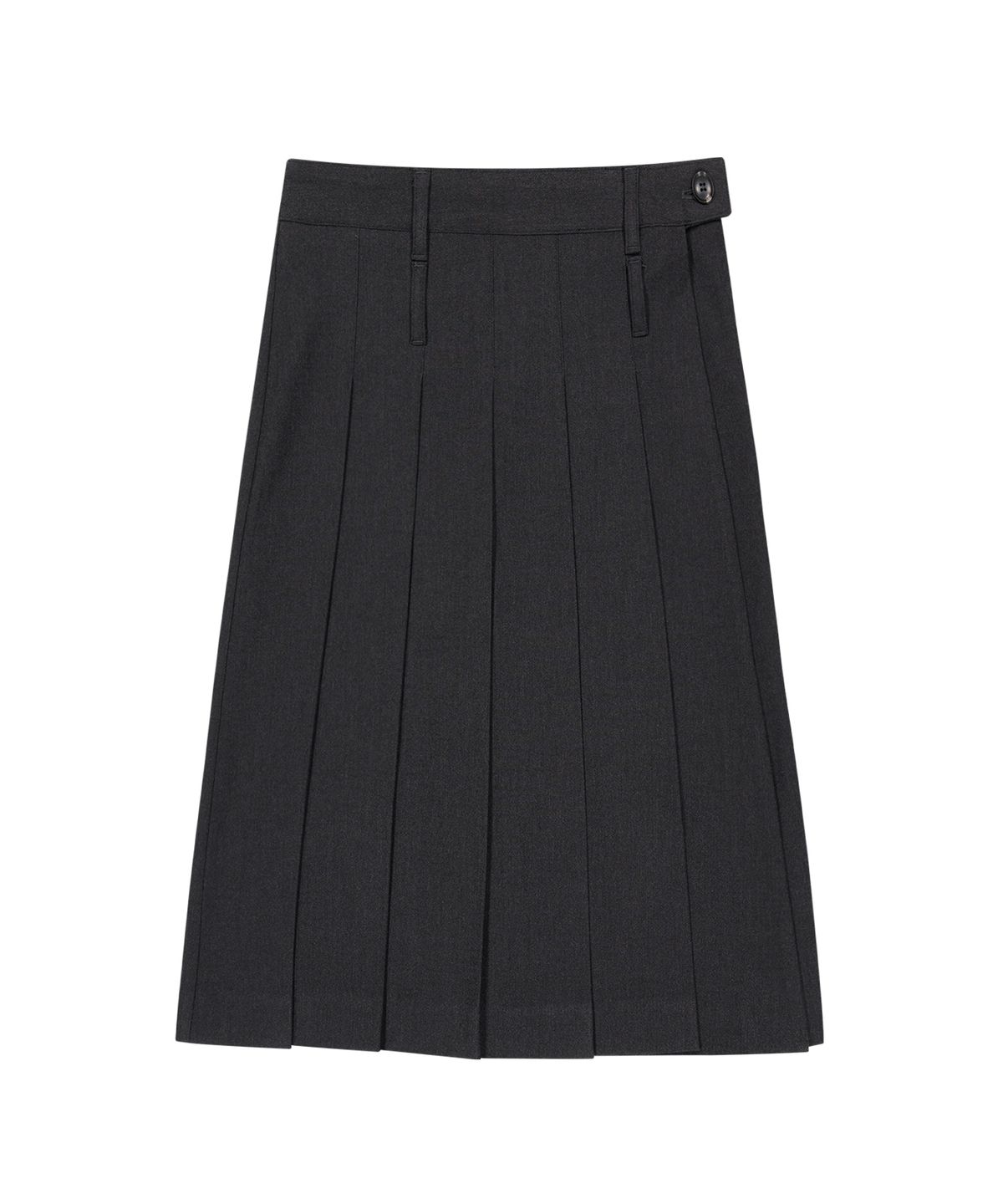 샌드릭(SANDRIC) PLEATS WRAP MIDI SKIRT_CHARCOAL