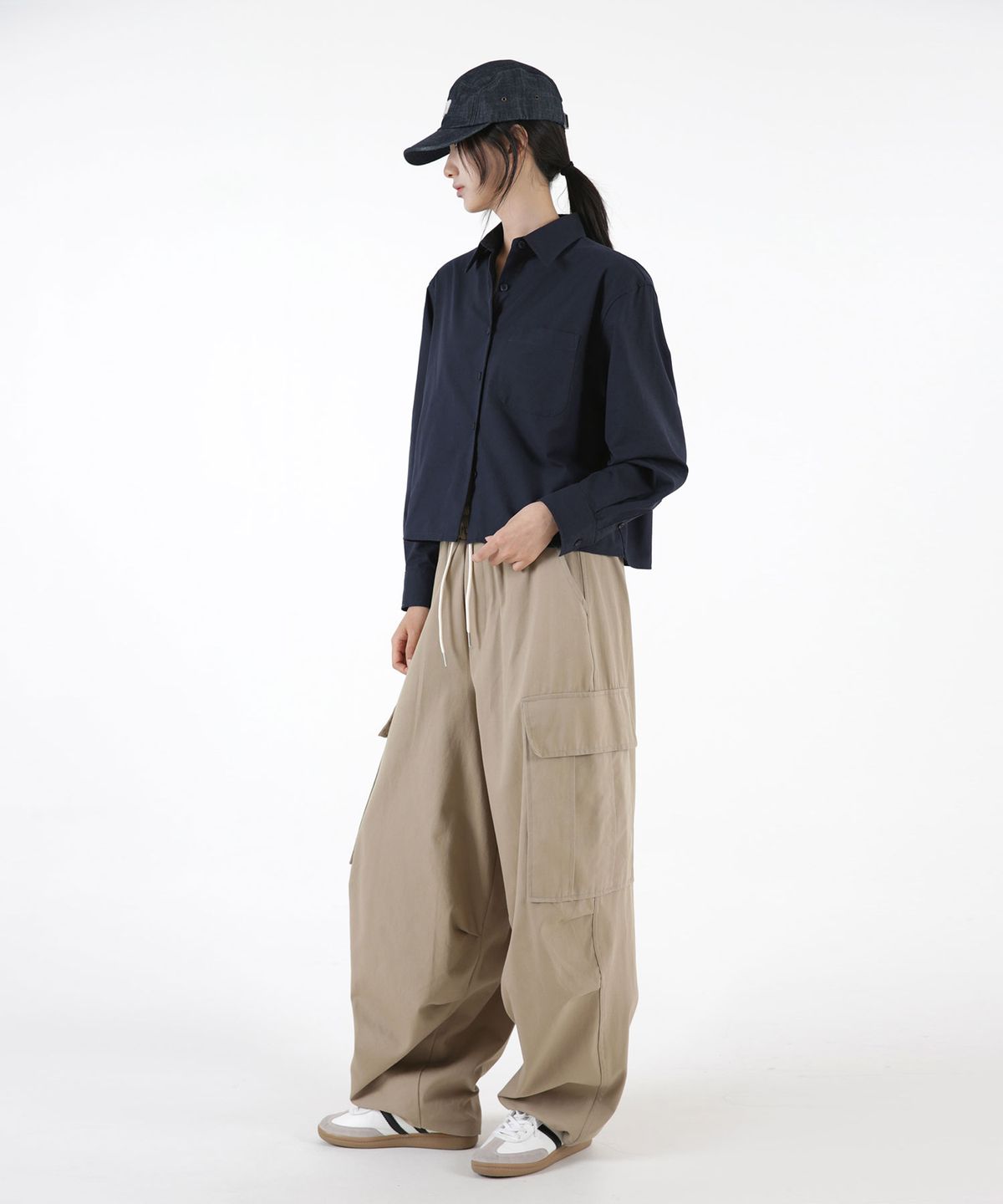 음(UMM) 여자 옥스포드 크롭긴팔셔츠 5COLOR
