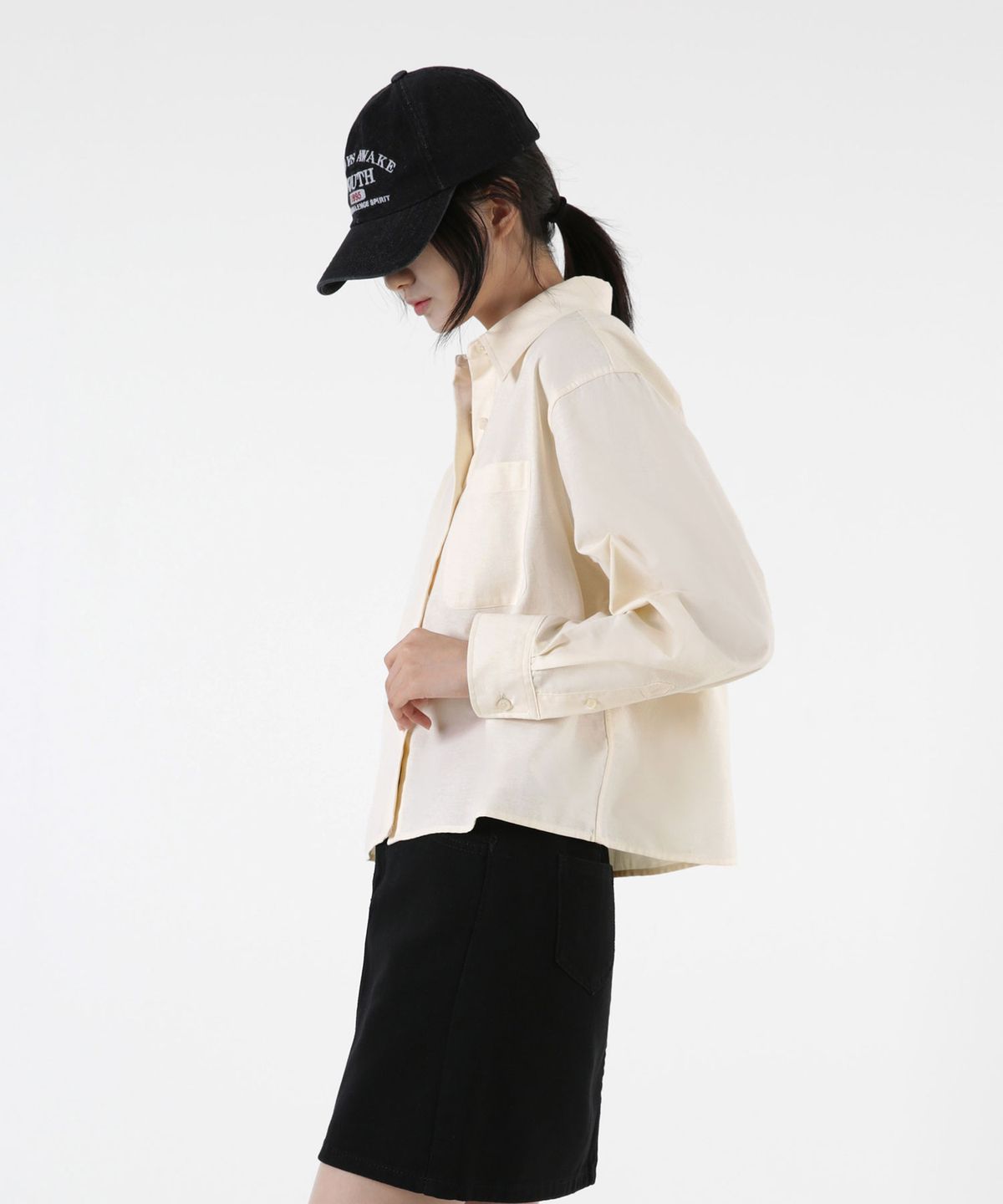 음(UMM) 여자 옥스포드 크롭긴팔셔츠 5COLOR