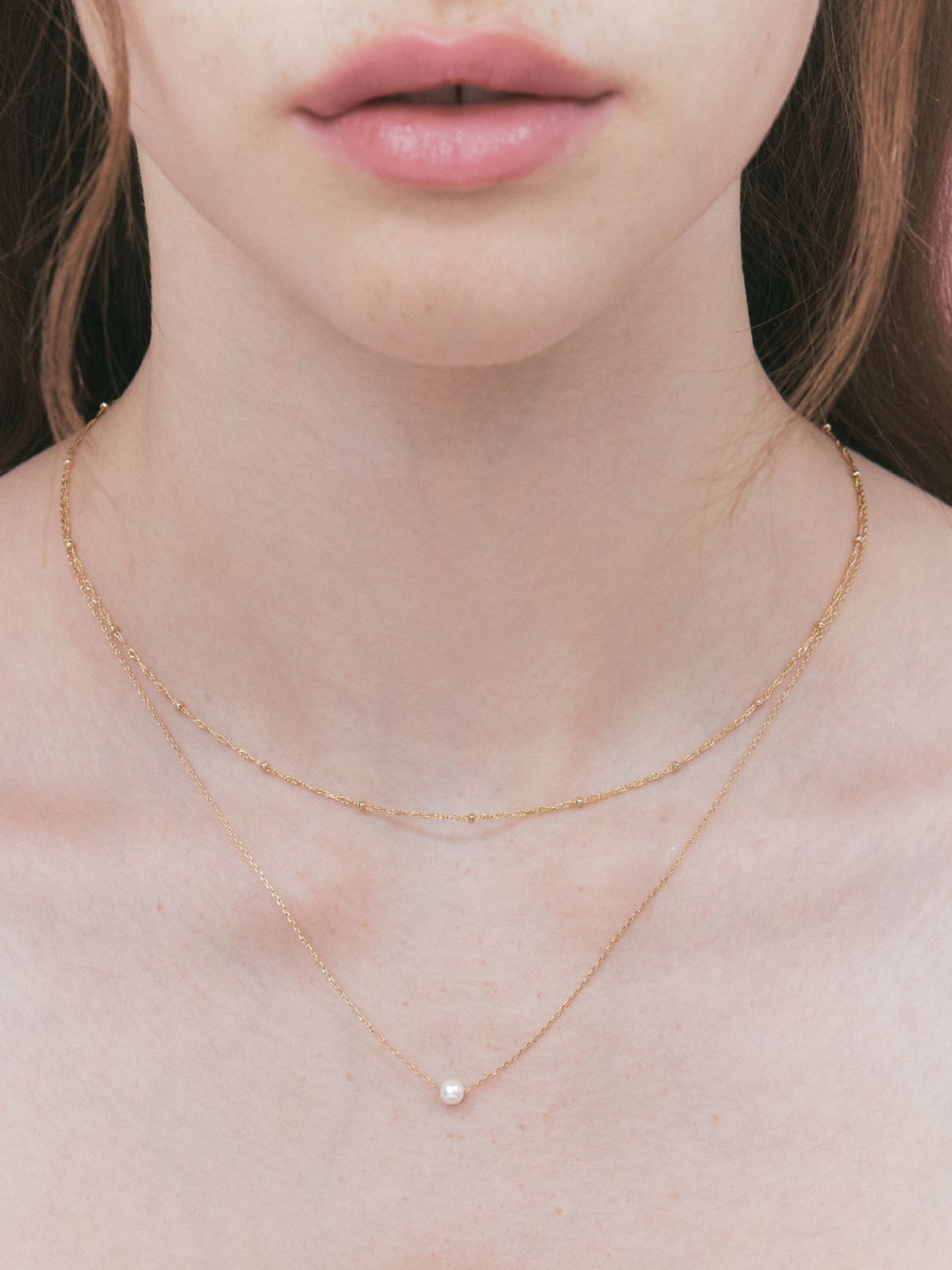 앵브록스(ENGBROX) dusk pearl layered necklace