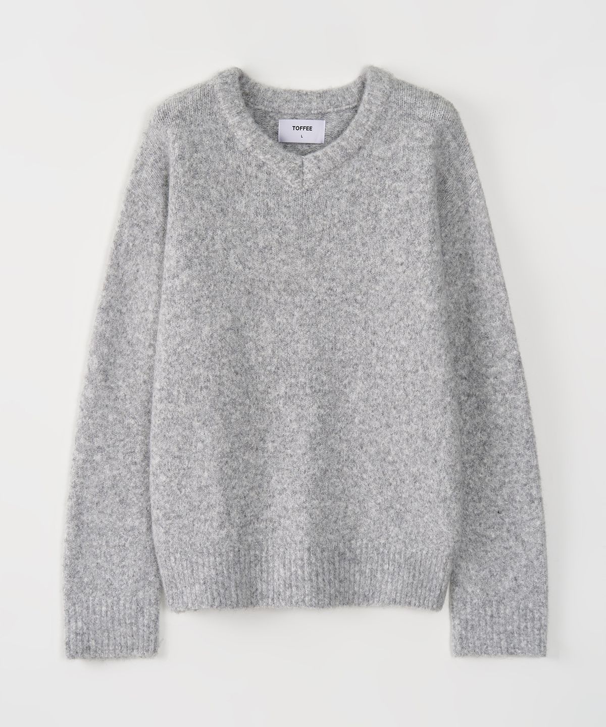 토피(TOFFEE) 퍼지 브이넥 니트 (MELANGE GREY)