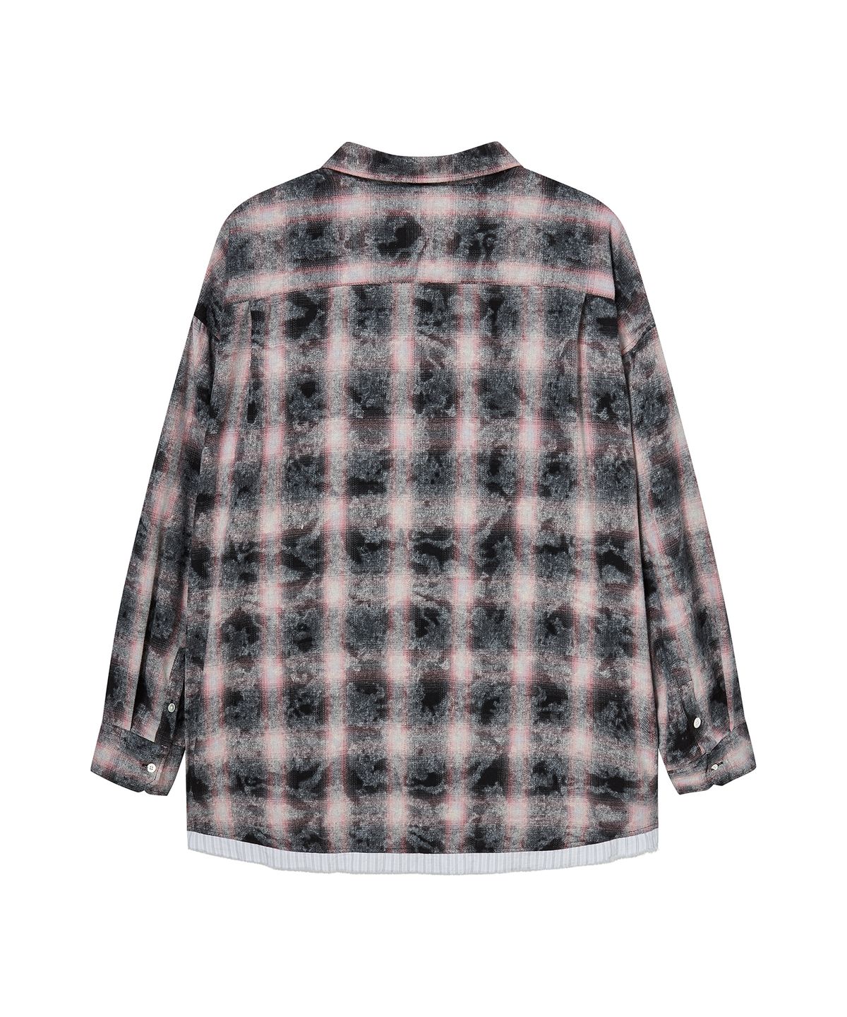 비욘드클로젯(BEYOND CLOSET) [COLLECTION LINE] 크래시 체크 더블 레이어링 셔츠 핑크