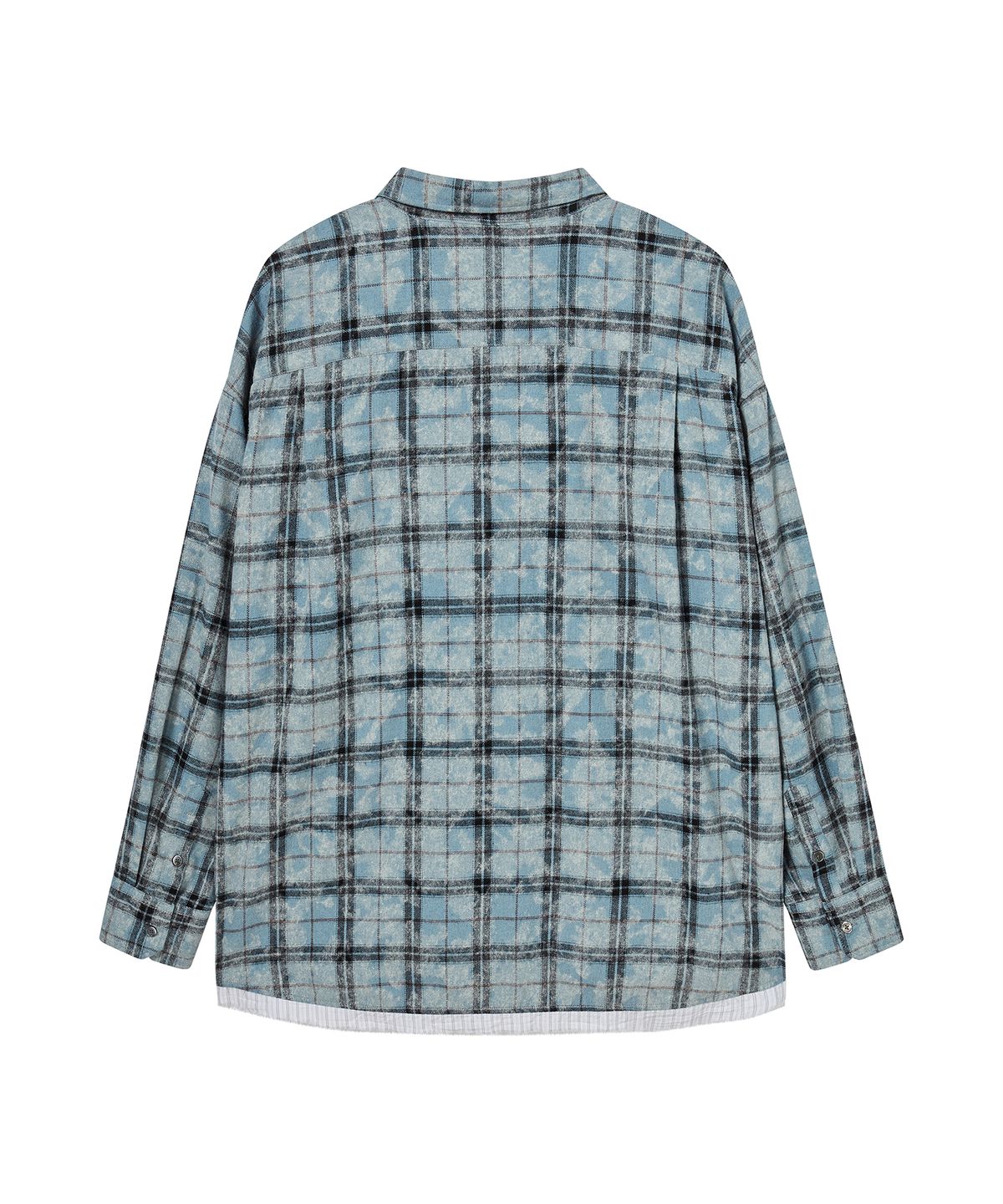 비욘드클로젯(BEYOND CLOSET) [COLLECTION LINE] 크래시 체크 더블 레이어링 셔츠 블루