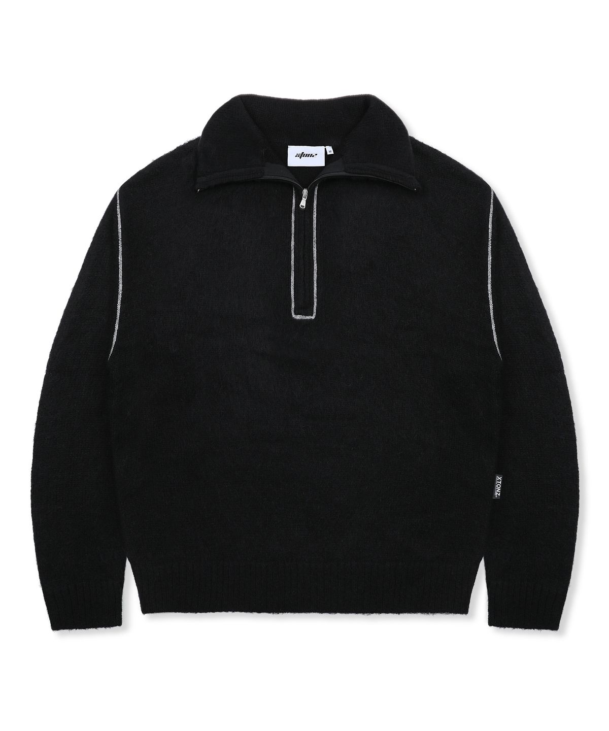 엑스톤즈(XTONZ) XTK176 퍼넬 하프 집업 니트 (BLACK)