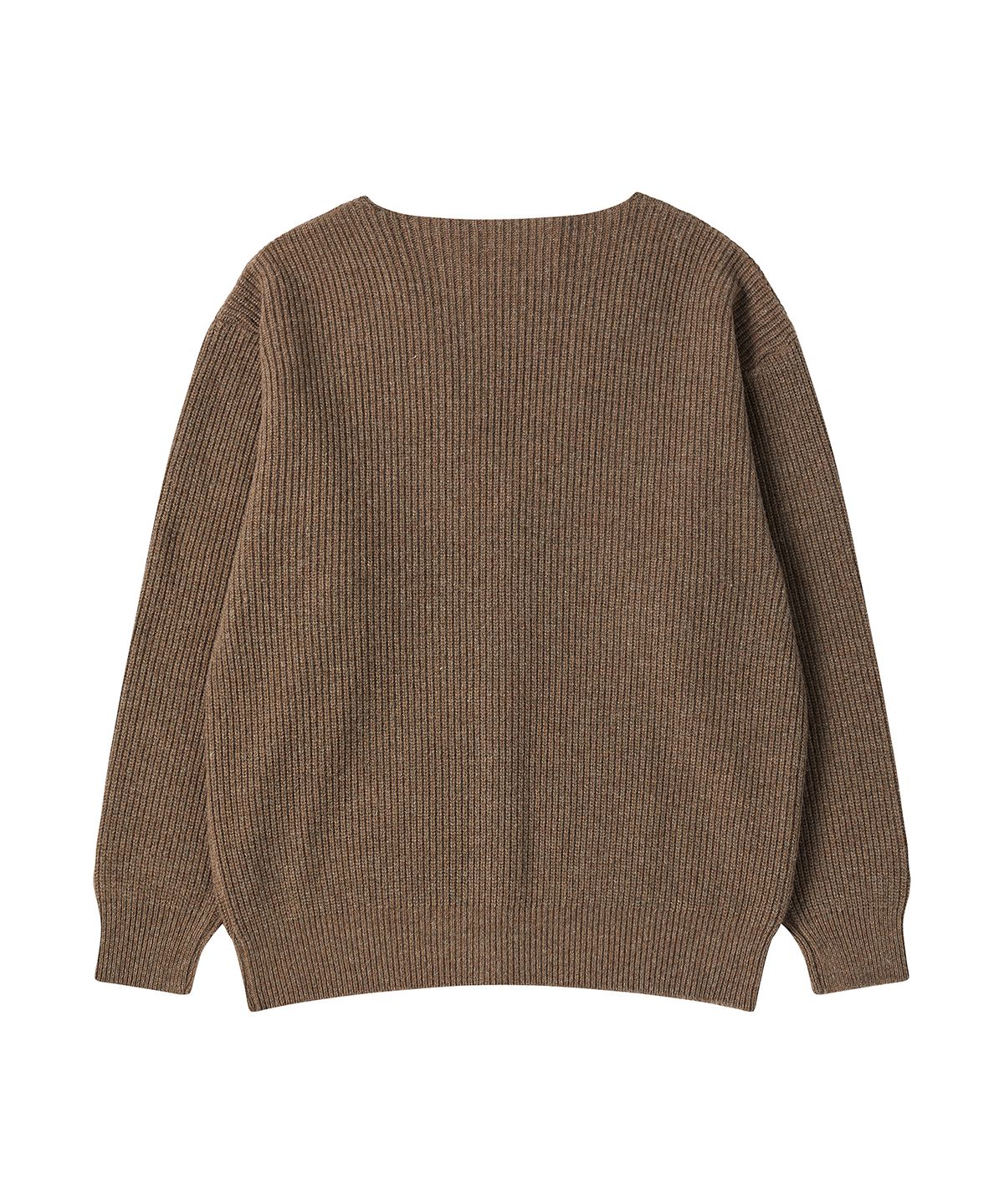 비욘드클로젯(BEYOND CLOSET) [COLLECTION LINE] 수퍼 파인 메리노 울 와플 니트 가디건 브라운