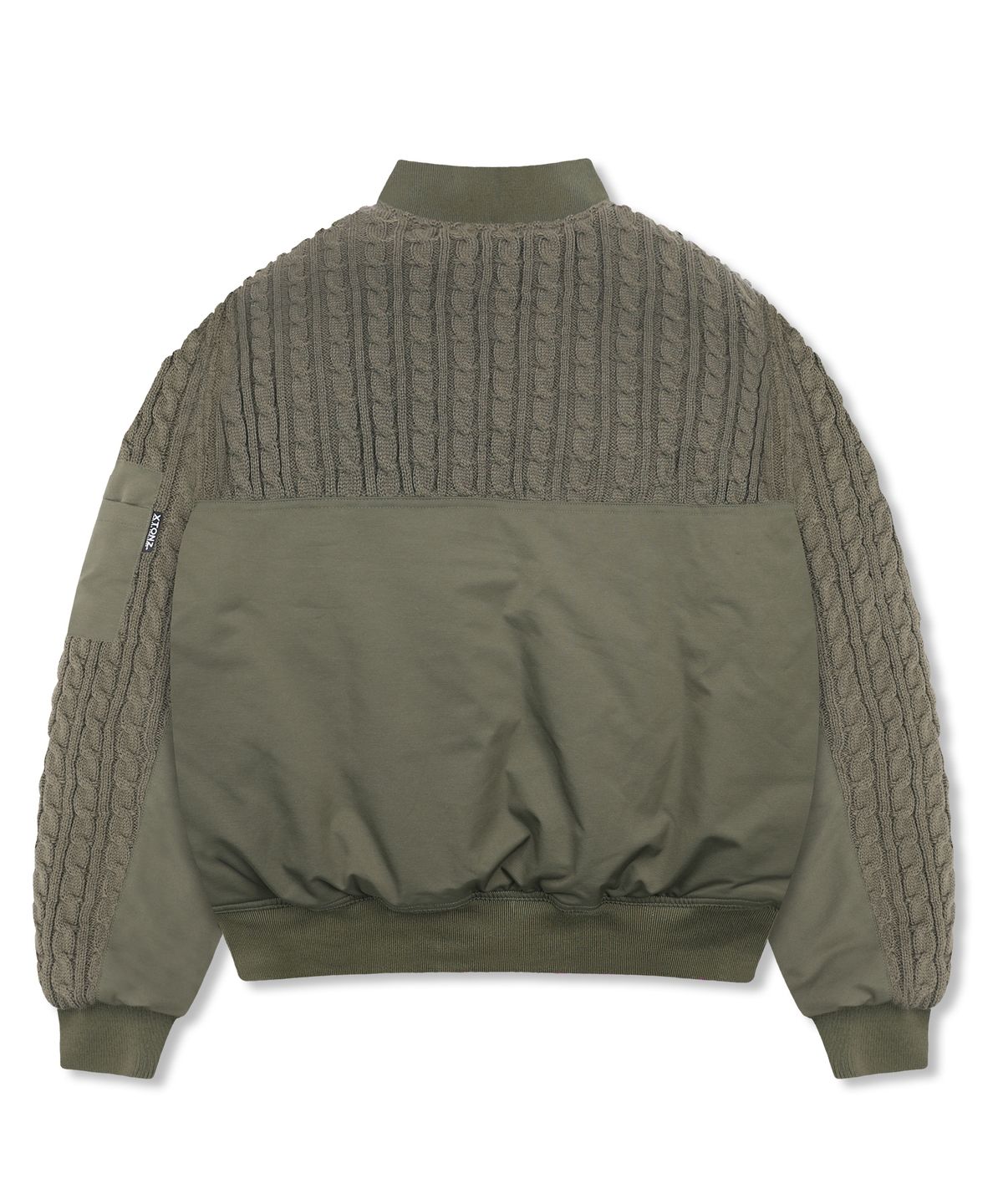 엑스톤즈(XTONZ) XJ127 니트 믹스드 MA-1 자켓 (KHAKI)