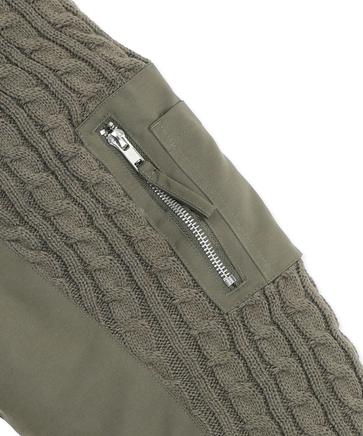 엑스톤즈(XTONZ) XJ127 니트 믹스드 MA-1 자켓 (KHAKI)