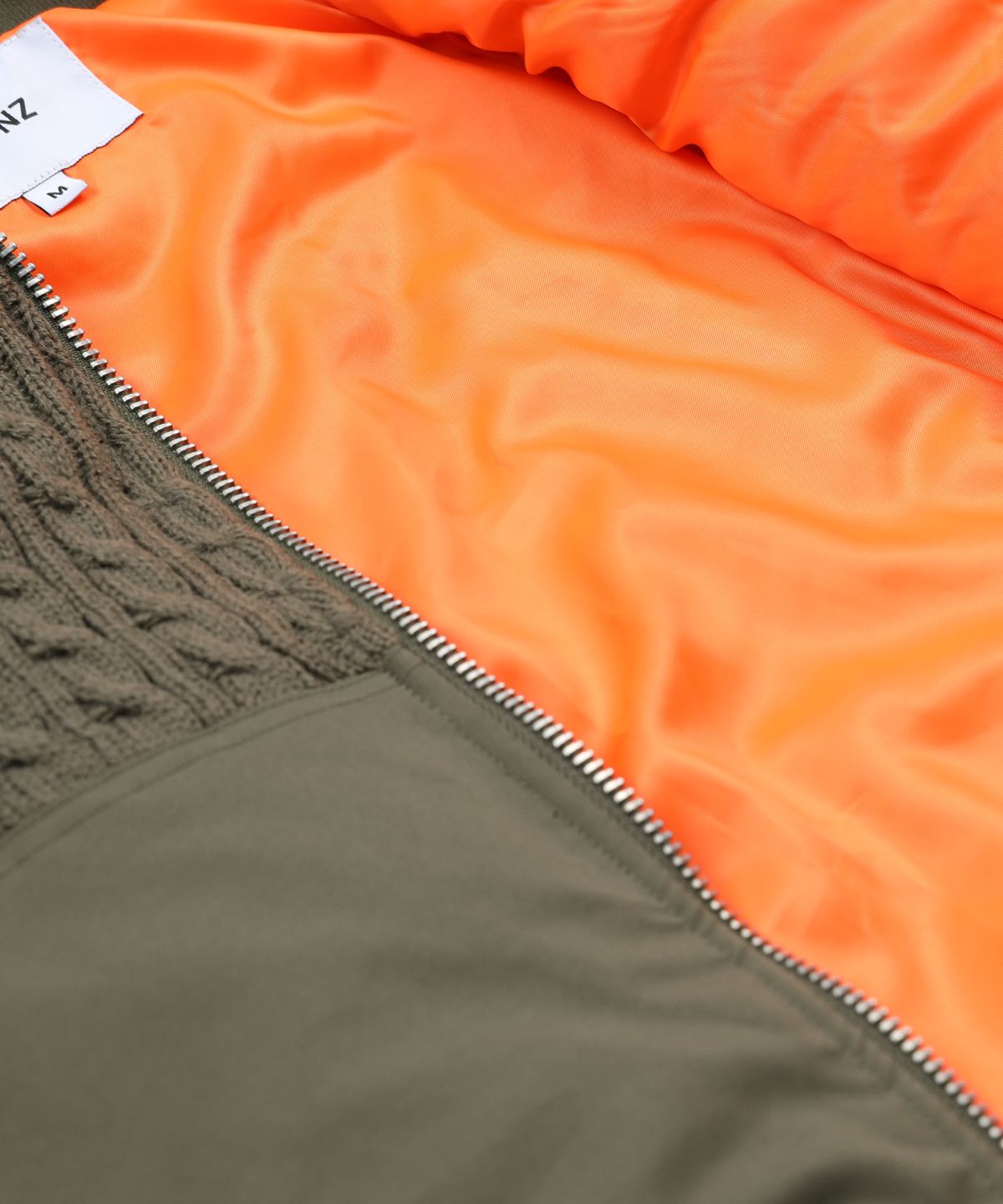엑스톤즈(XTONZ) XJ127 니트 믹스드 MA-1 자켓 (KHAKI)