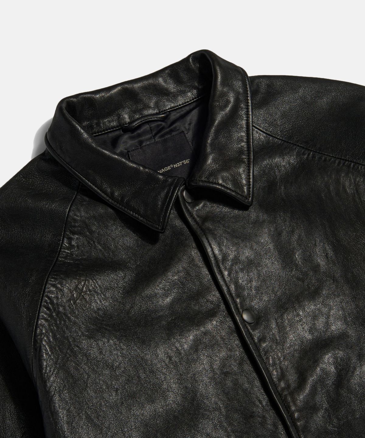 에스피오나지(ESPIONAGE) Washed Sheepskin Coach Jacket Black