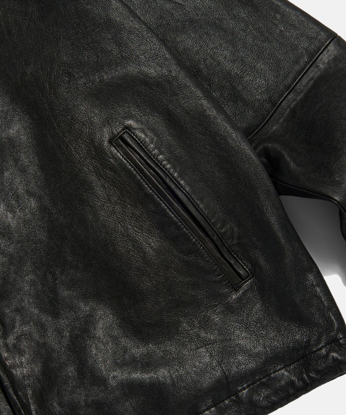 에스피오나지(ESPIONAGE) Washed Sheepskin Coach Jacket Black
