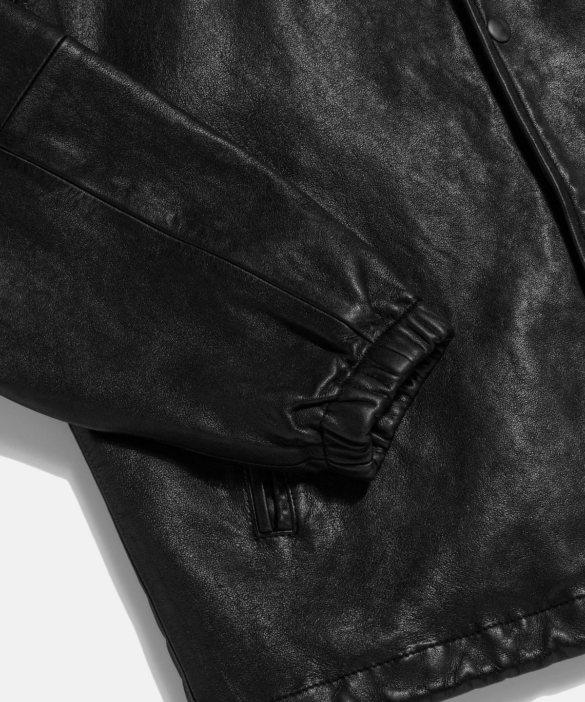 에스피오나지(ESPIONAGE) Washed Sheepskin Coach Jacket Black
