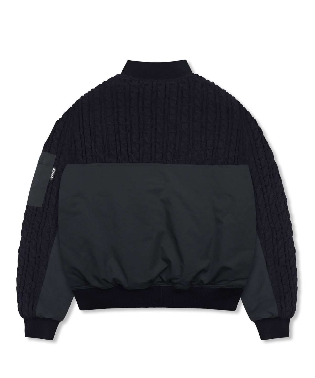 엑스톤즈(XTONZ) XJ127 니트 믹스드 MA-1 자켓 (BLACK)