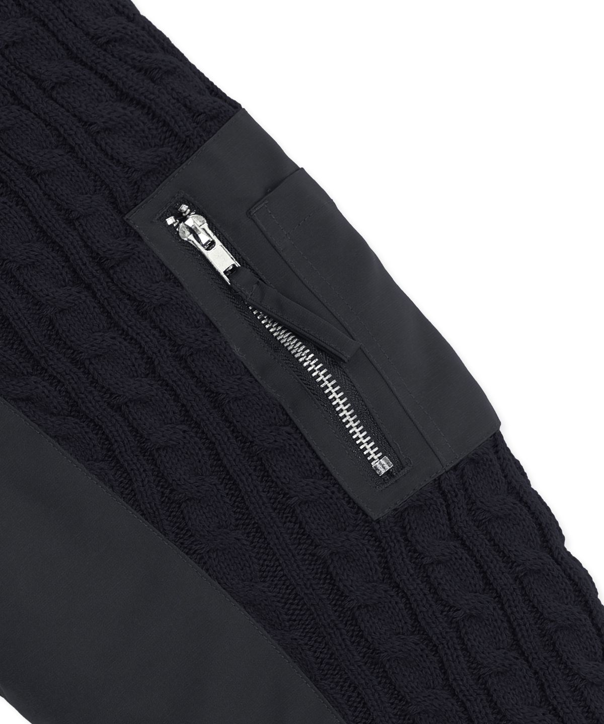 엑스톤즈(XTONZ) XJ127 니트 믹스드 MA-1 자켓 (BLACK)