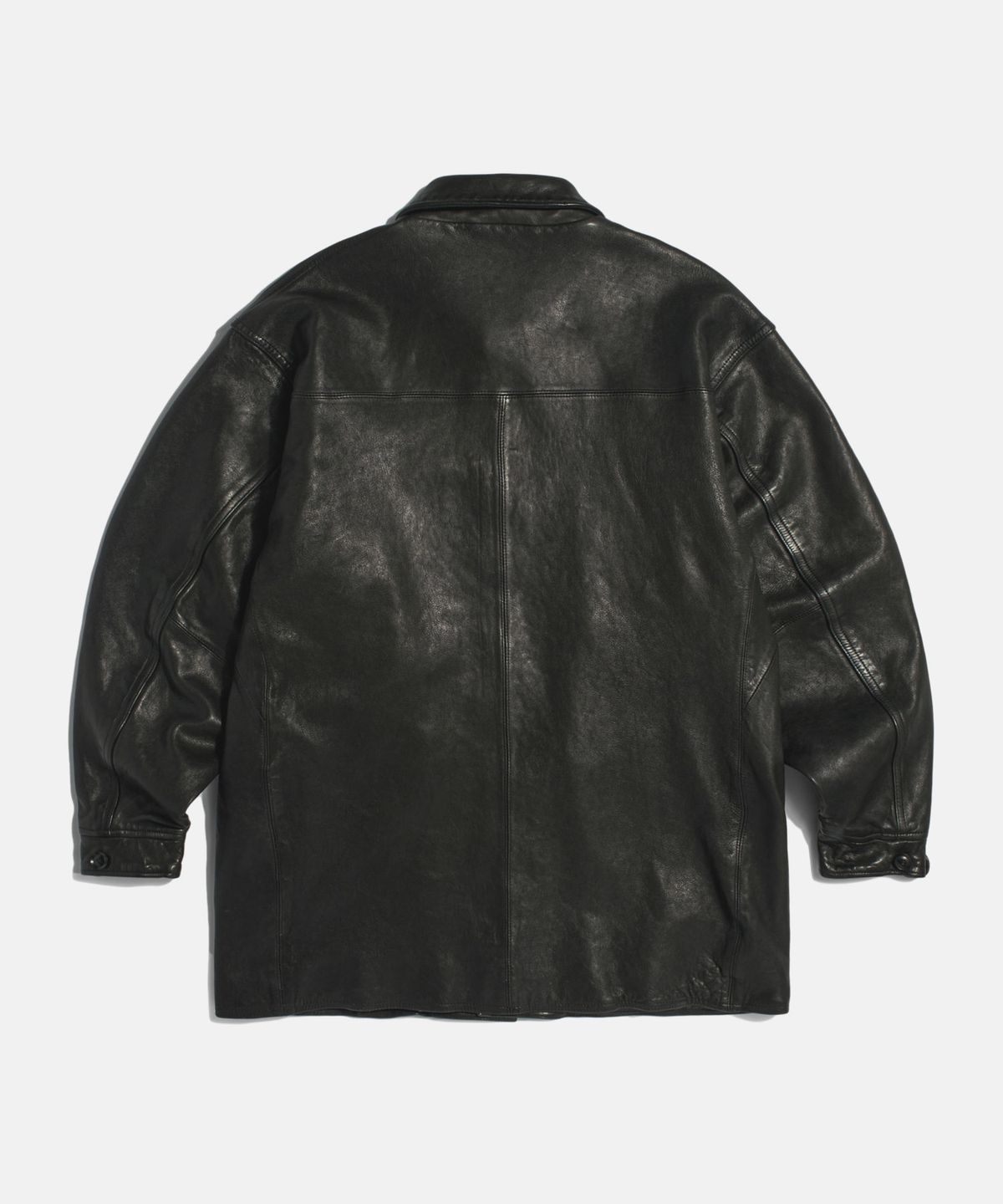 에스피오나지(ESPIONAGE) Washed Sheepskin Car Coat Black