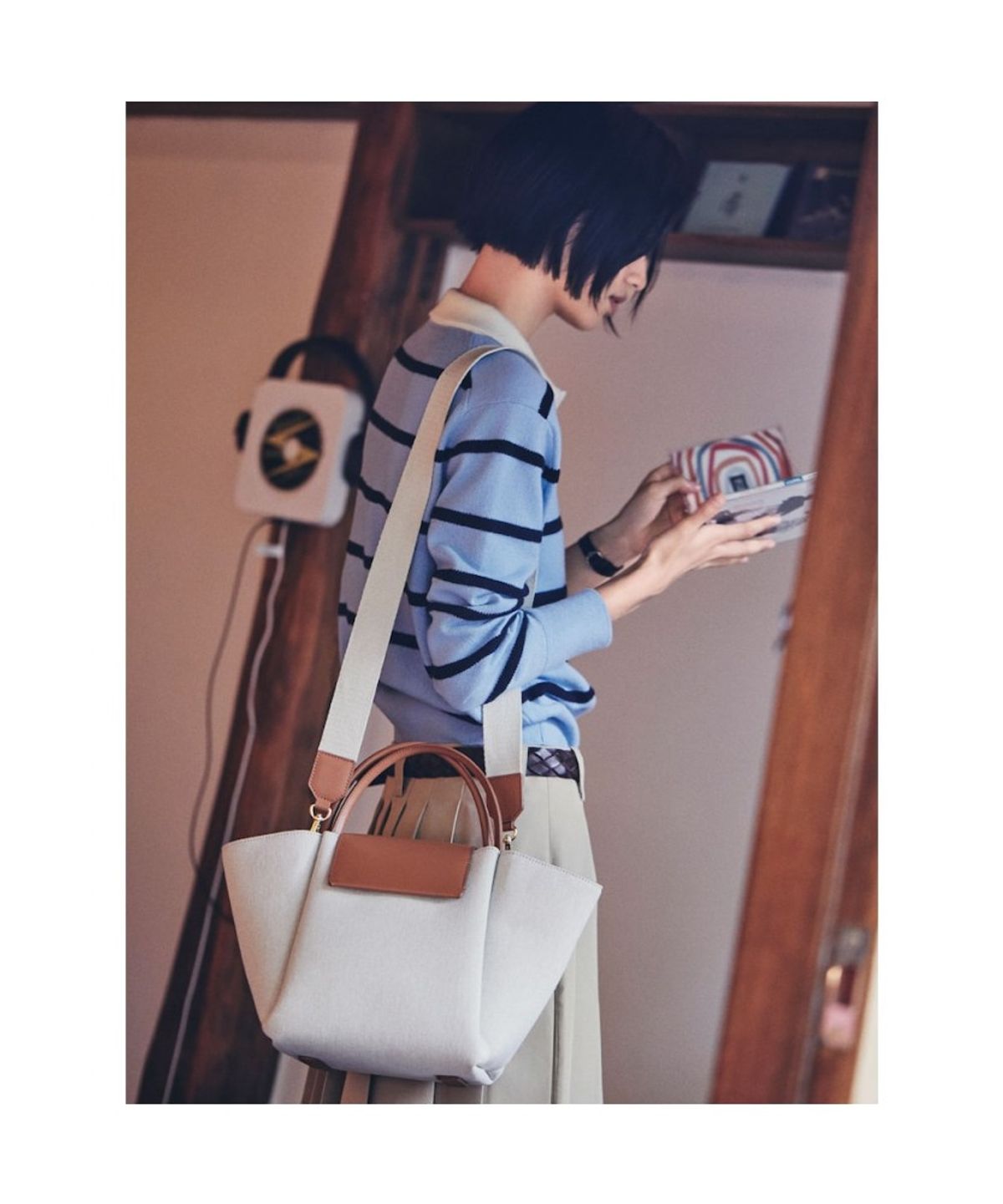 빈폴 액세서리(BEANPOLE ACCESSORY) 베러 미디엄 캔버스 토트백  아이보리