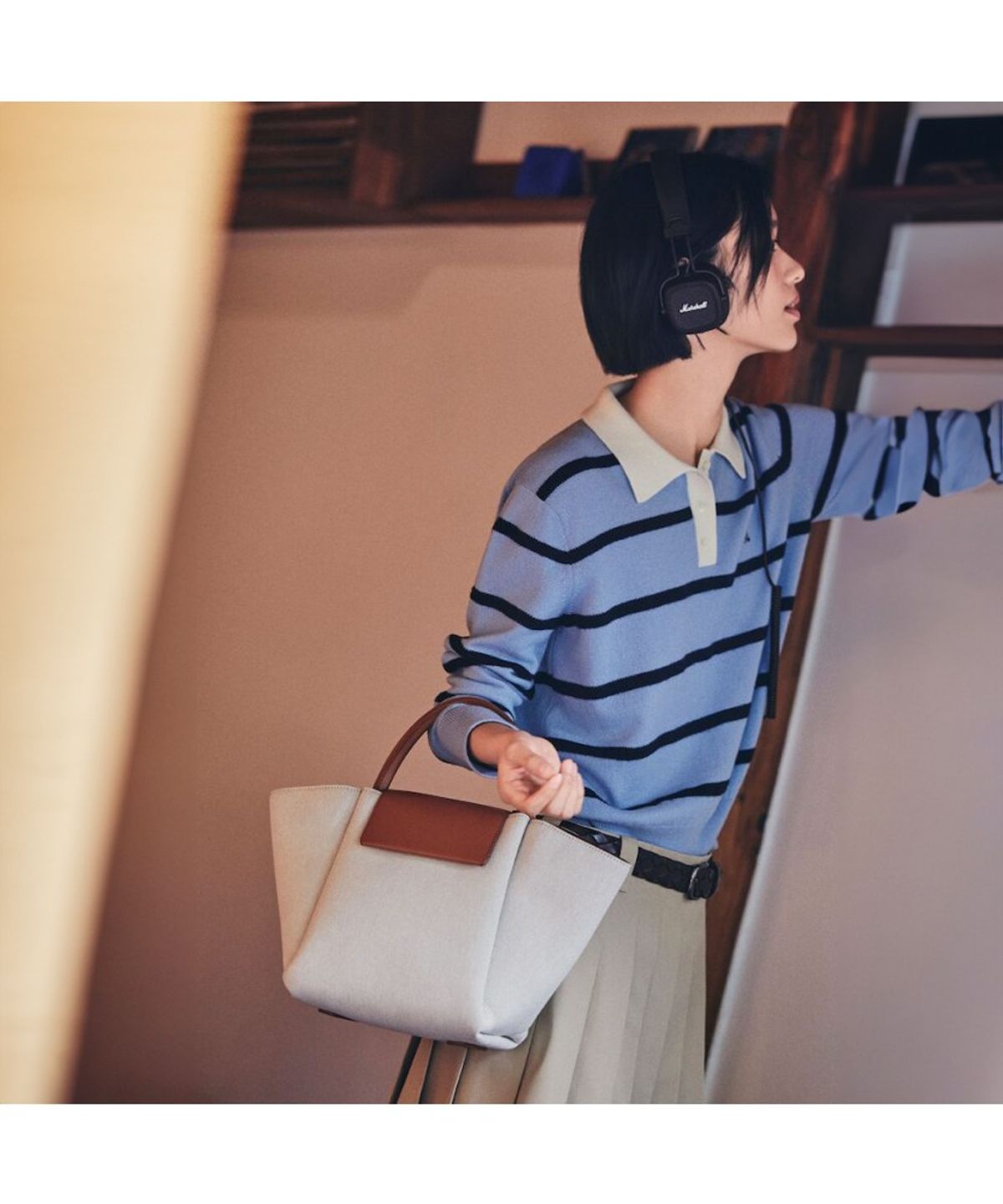 빈폴 액세서리(BEANPOLE ACCESSORY) 베러 미디엄 캔버스 토트백  아이보리