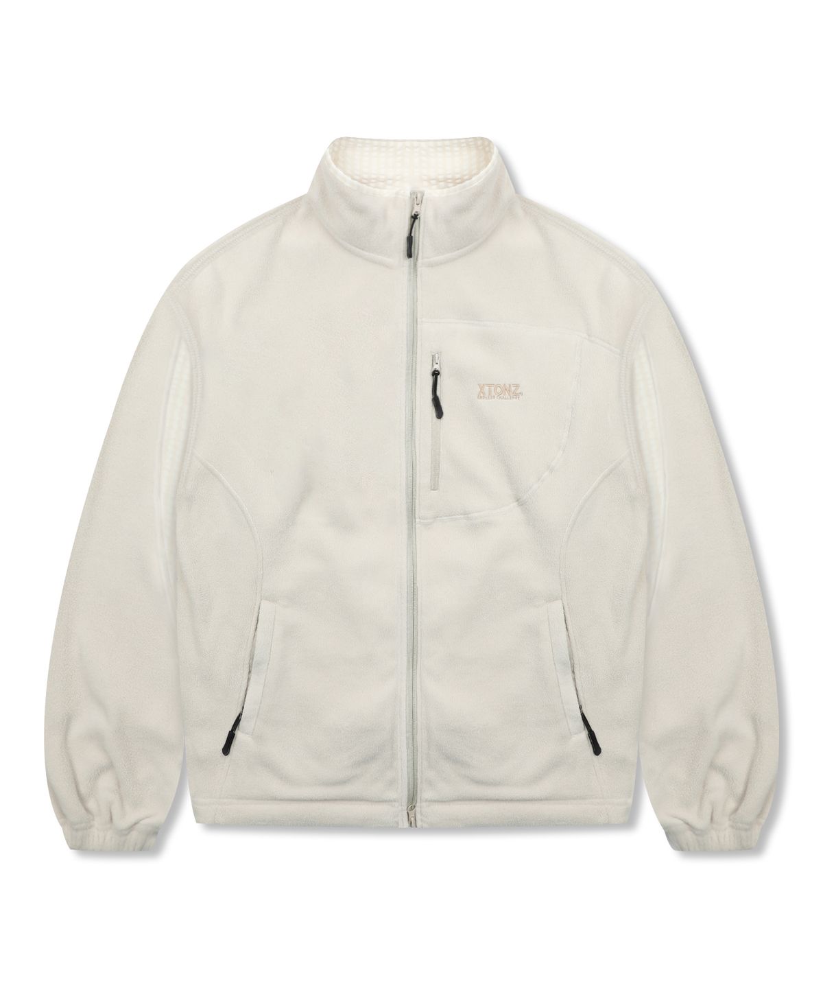 엑스톤즈(XTONZ) XJ134 체크 믹스드 플리스 자켓 (IVORY)