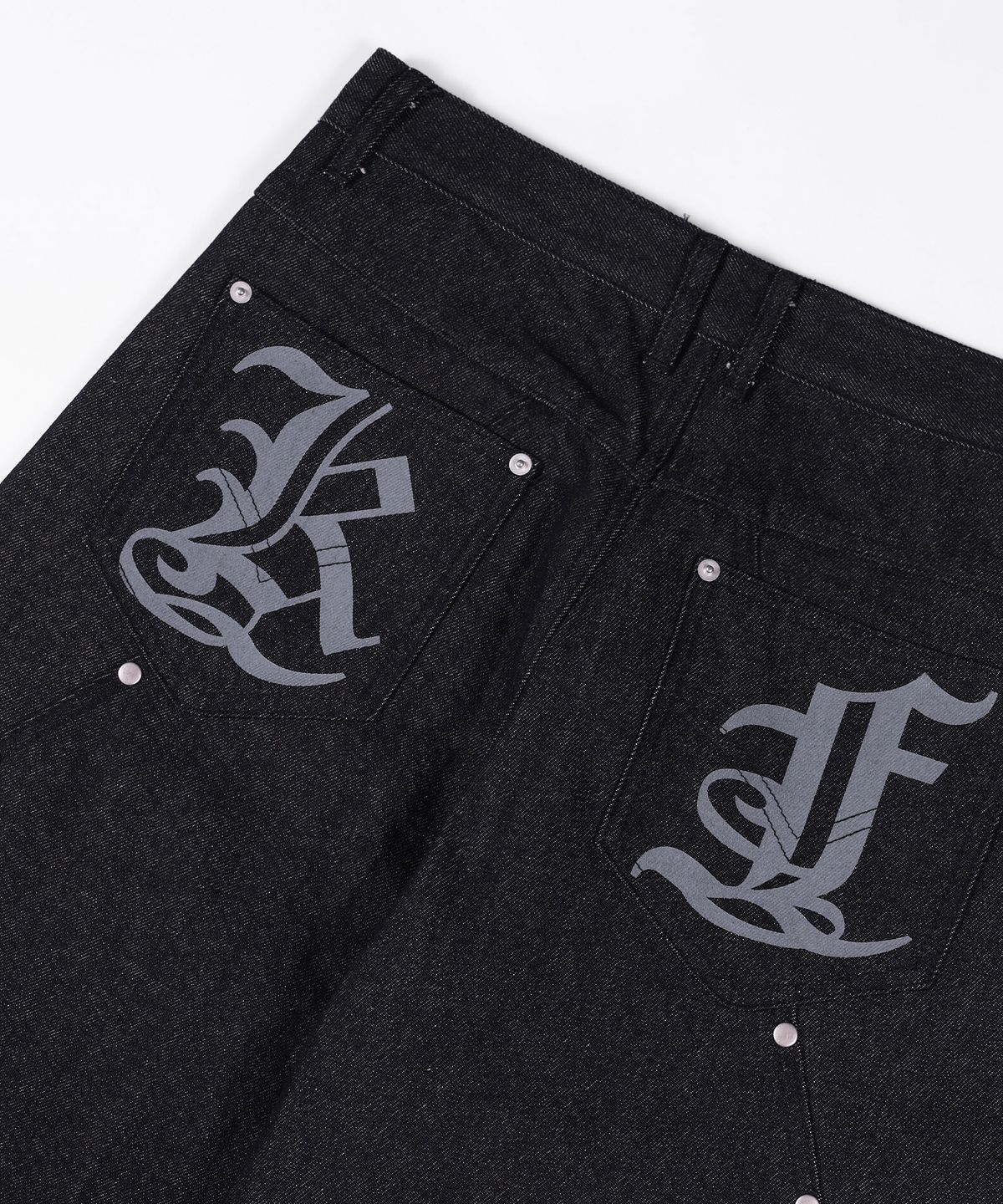 카이파이(KAIFAI) 카모 롤업 데님 팬츠 (블랙) K25ZC178