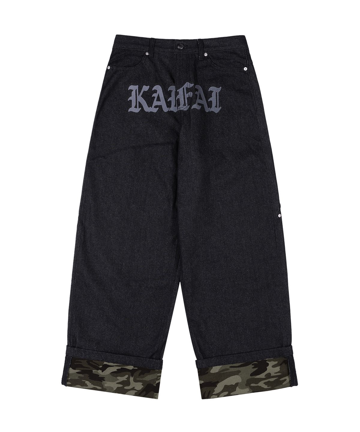 카이파이(KAIFAI) 카모 롤업 데님 팬츠 (블랙) K25ZC178
