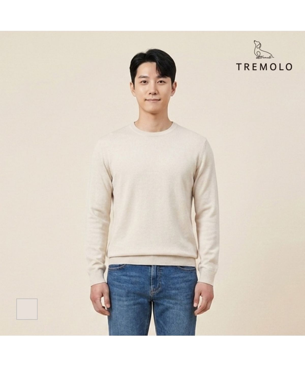 트레몰로(TREMOLO) 라운드 솔리드 니트_TRNBR4SC421