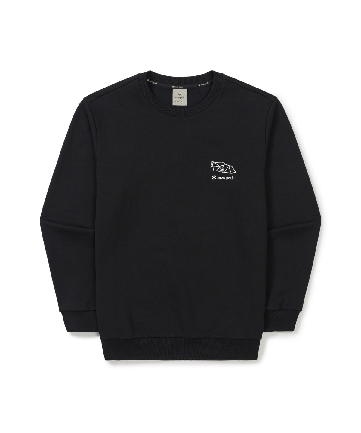 스노우피크 어패럴(SNOWPEAK APPAREL) 텐트 그래픽 맨투맨 (S25FMFHT62) Black