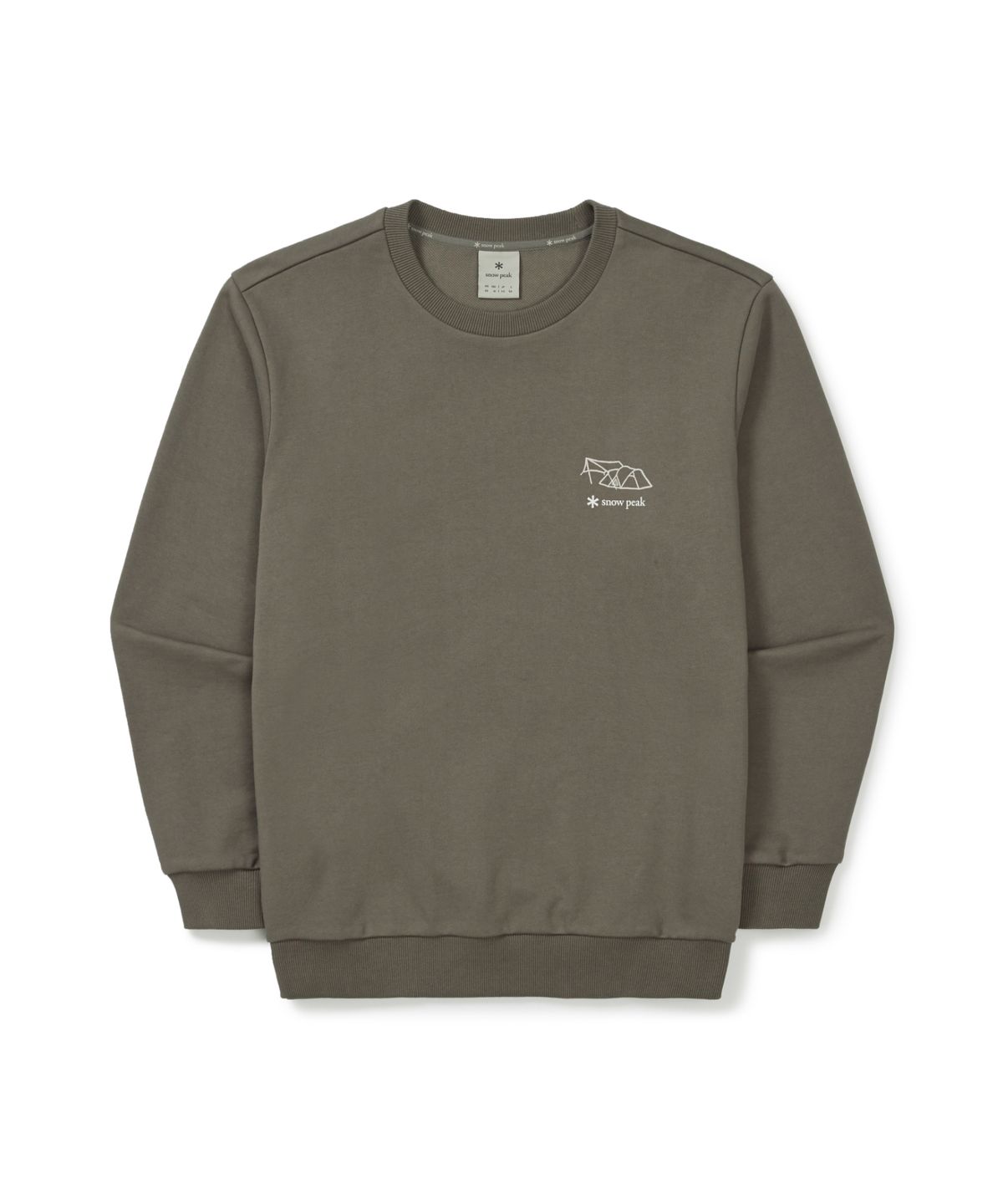 스노우피크 어패럴(SNOWPEAK APPAREL) 텐트 그래픽 맨투맨 (S25FMFHT62) Dark Khaki