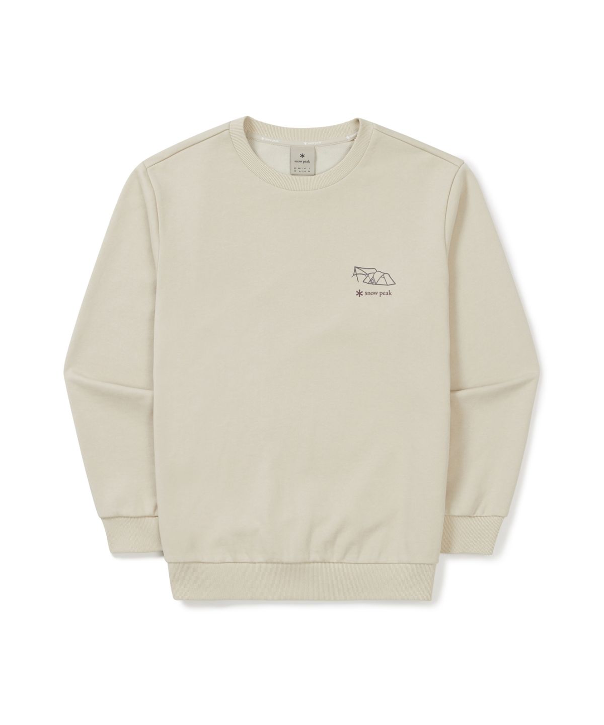 스노우피크 어패럴(SNOWPEAK APPAREL) 텐트 그래픽 맨투맨 (S25FMFHT62) Light Beige