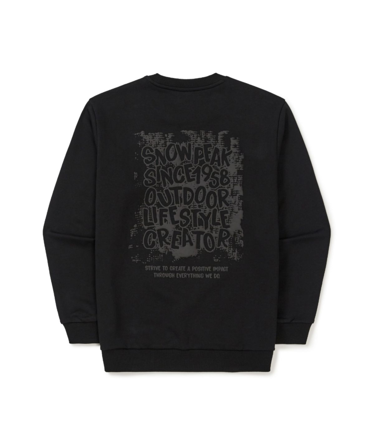 스노우피크 어패럴(SNOWPEAK APPAREL) 발포 그래픽 맨투맨 (S25FMFHT66) Black