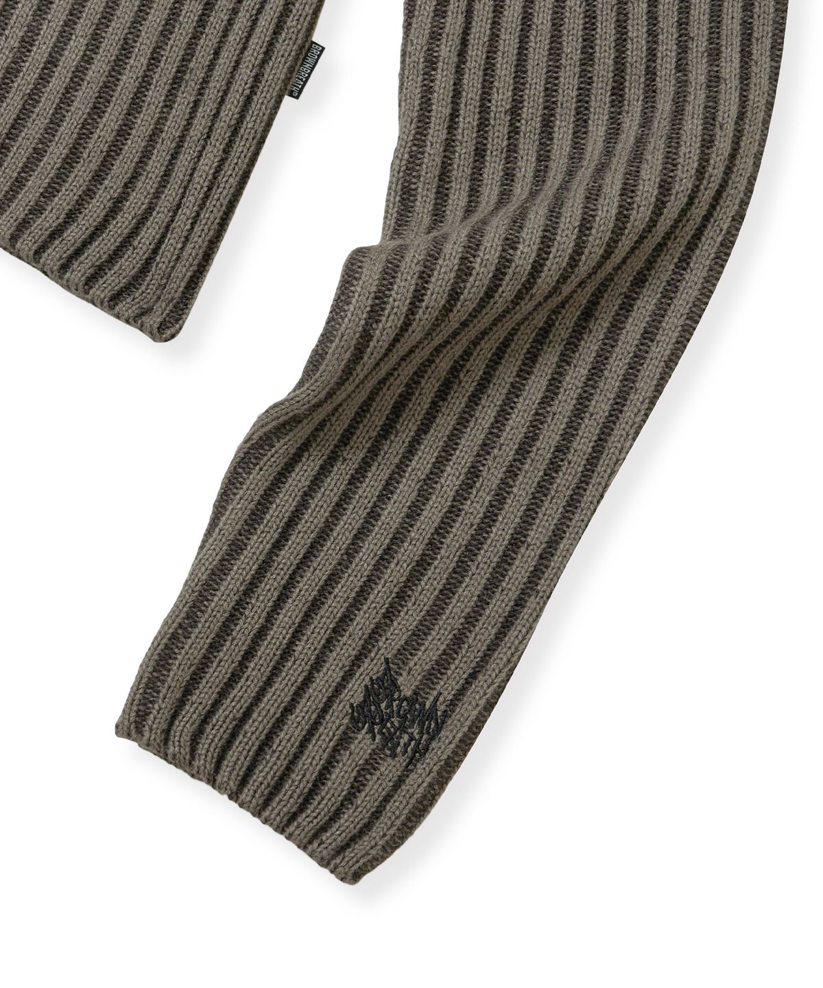 브라운브레스(BROWNBREATH) W TWOTONE RIB HOOD ZIP UP - CHARCOAL