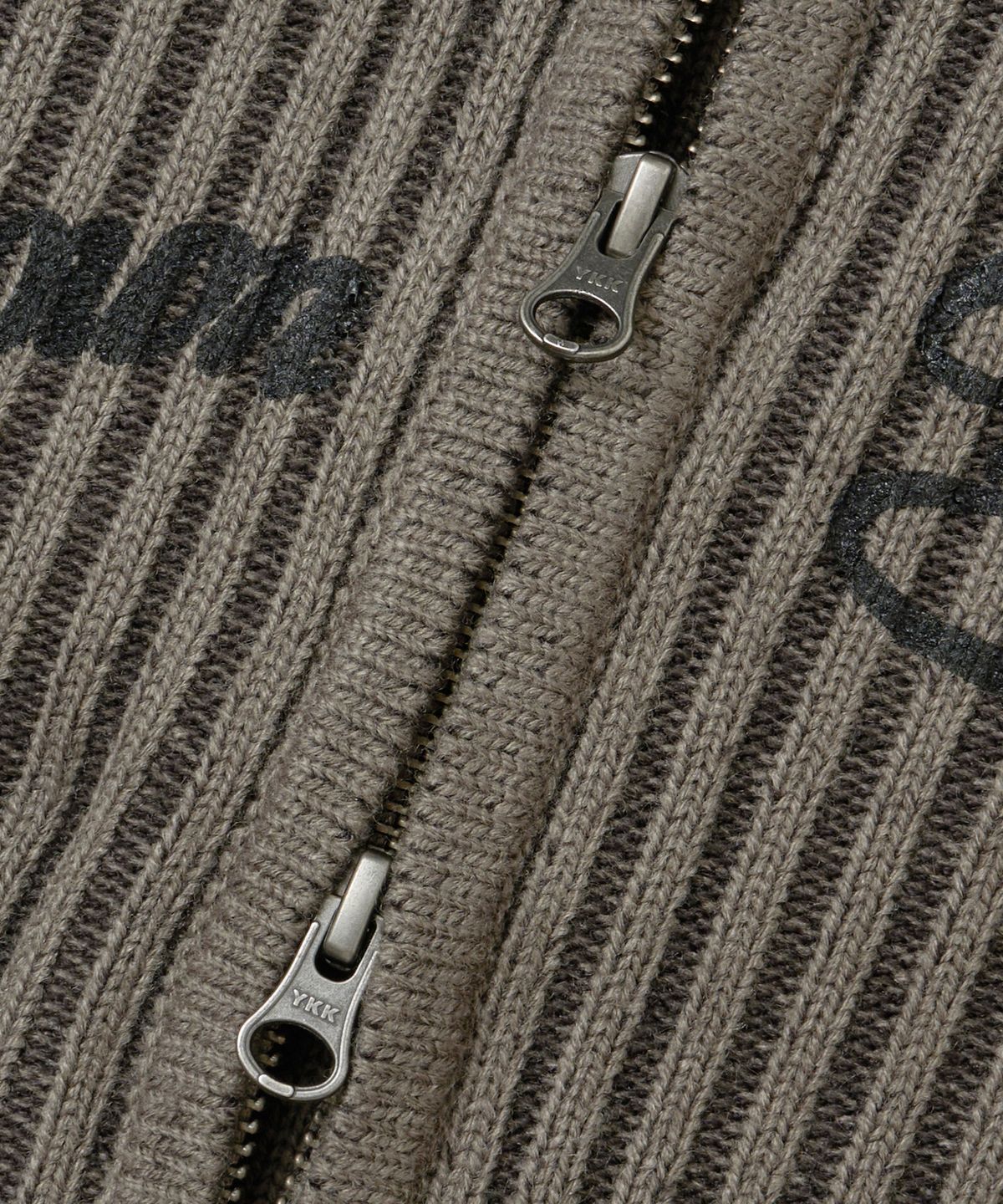 브라운브레스(BROWNBREATH) W TWOTONE RIB HOOD ZIP UP - CHARCOAL