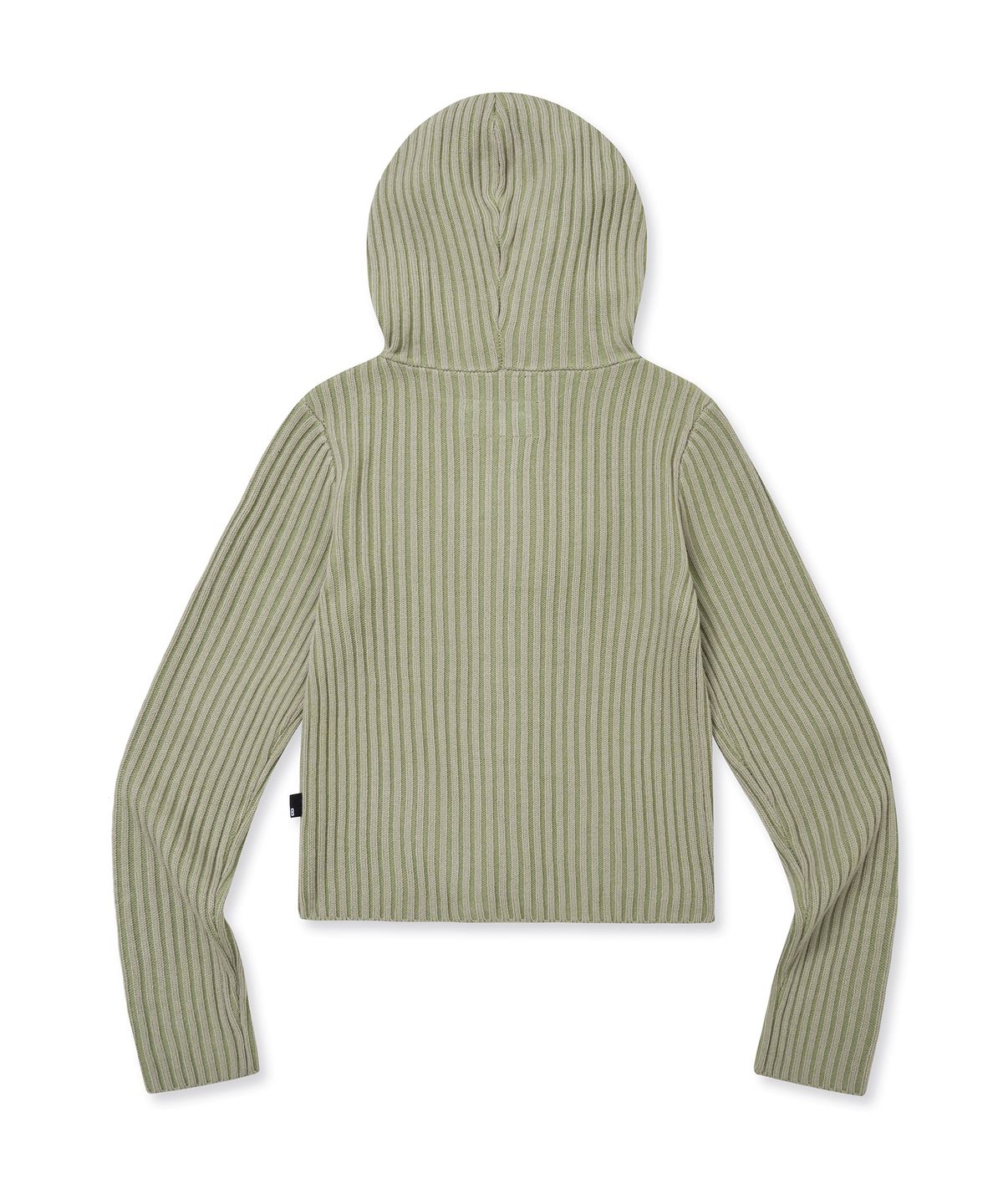 브라운브레스(BROWNBREATH) W TWOTONE RIB HOOD ZIP UP - GREEN