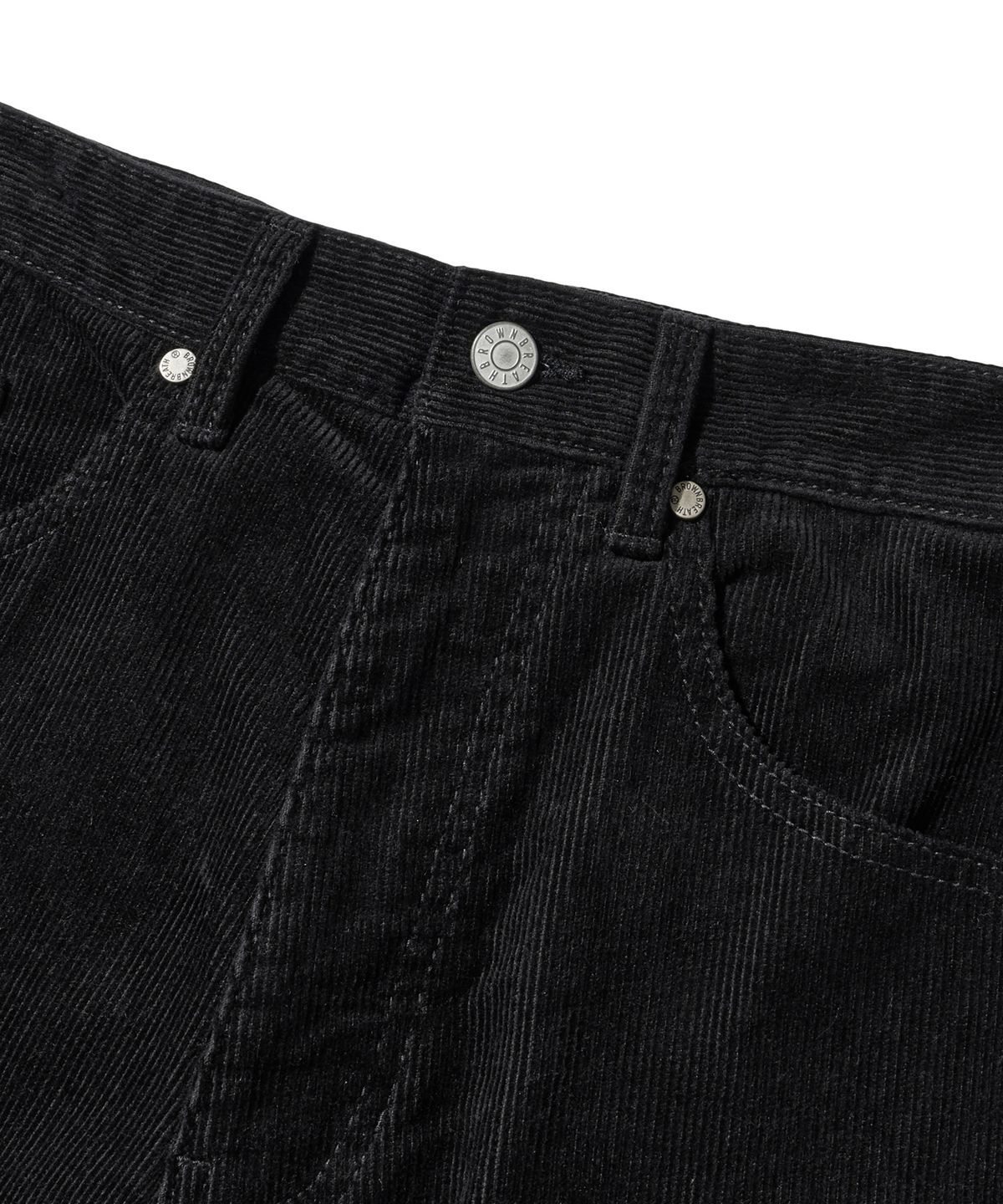 브라운브레스(BROWNBREATH) DOUBLE KNEE CORDUROY PANTS - BLACK