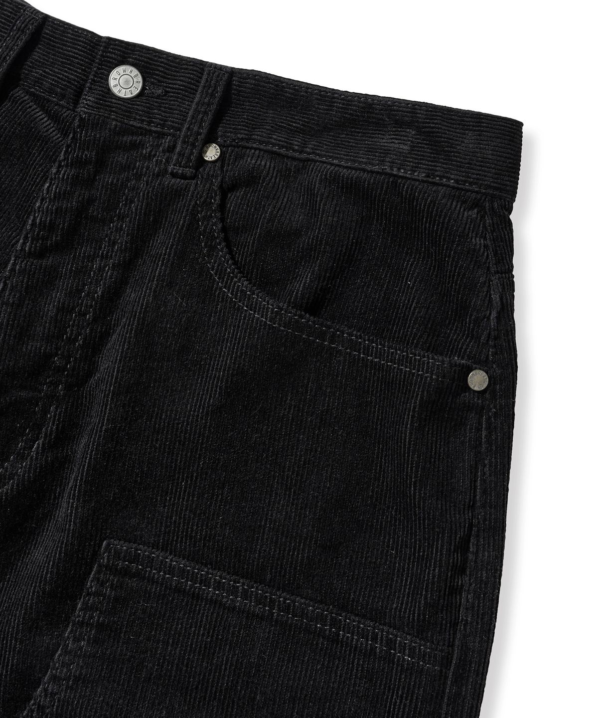 브라운브레스(BROWNBREATH) DOUBLE KNEE CORDUROY PANTS - BLACK