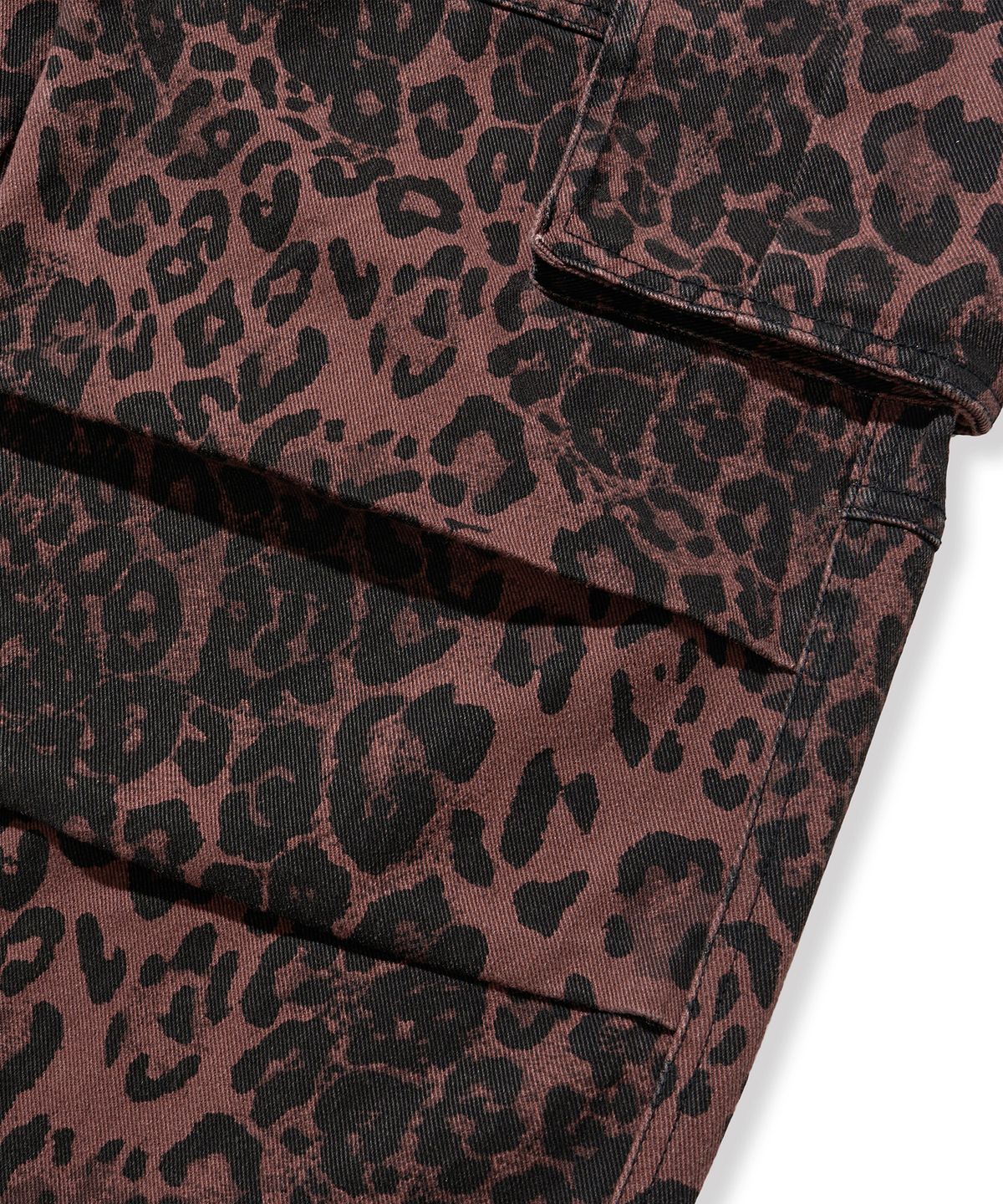 브라운브레스(BROWNBREATH) LEOPARD PATTERN CARGO PANTS - BURGUNDY