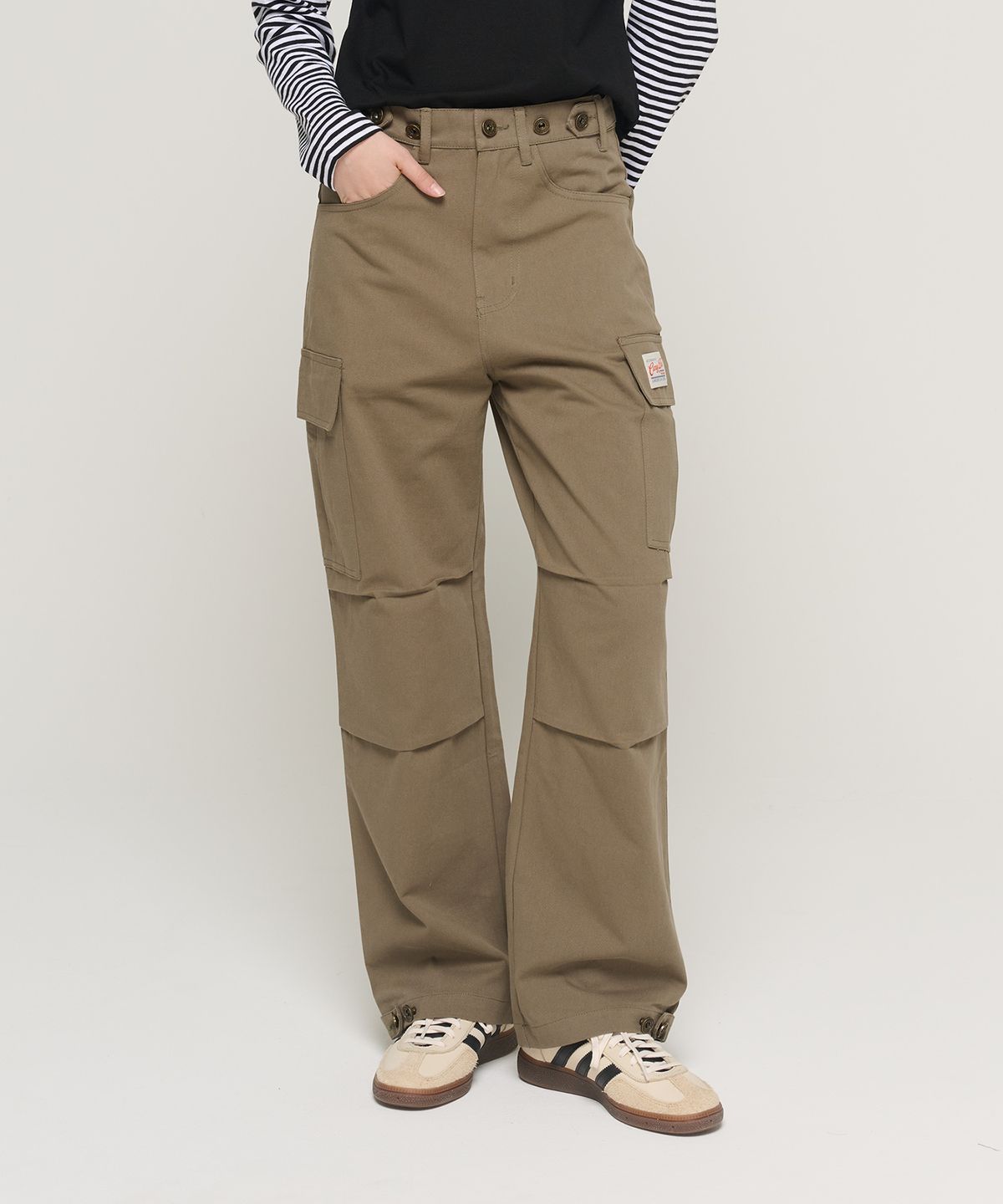 카고브로스 포 우먼(CARGOBROS FOR WOMAN) 유틸리티 워크 카고 팬츠 (카키)