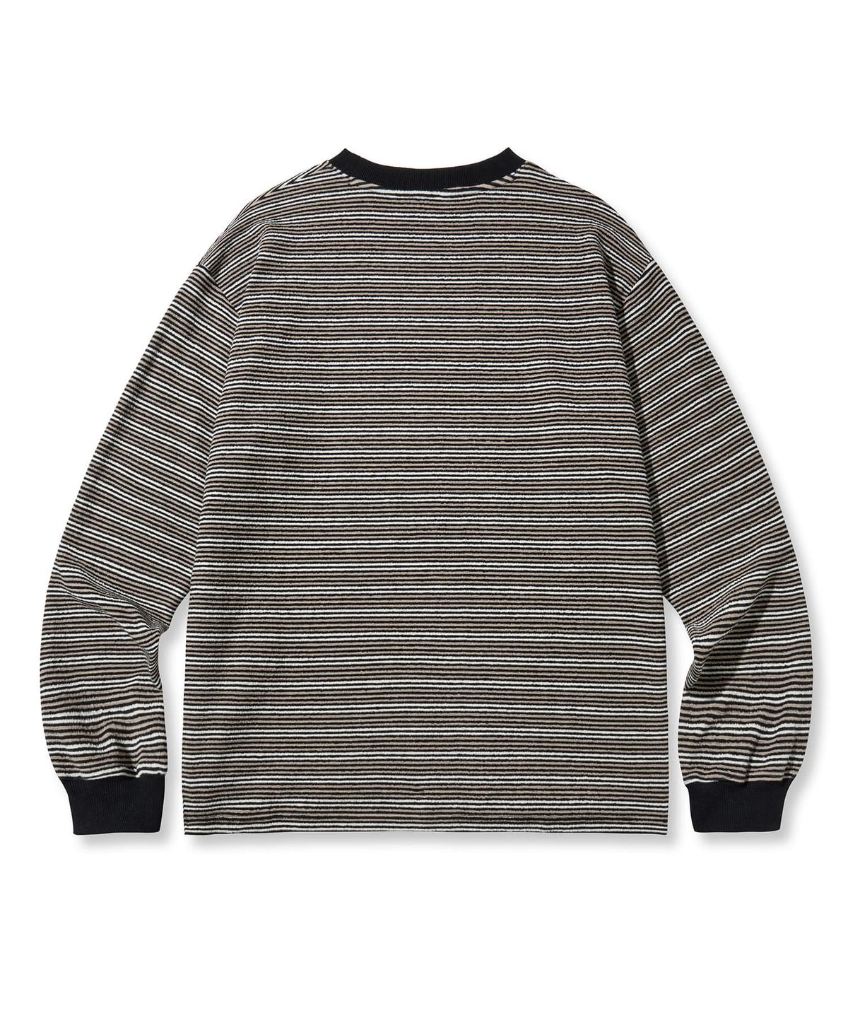 브라운브레스(BROWNBREATH) TAG TOWEL STRIPE LONGSLEEVE - BLACK
