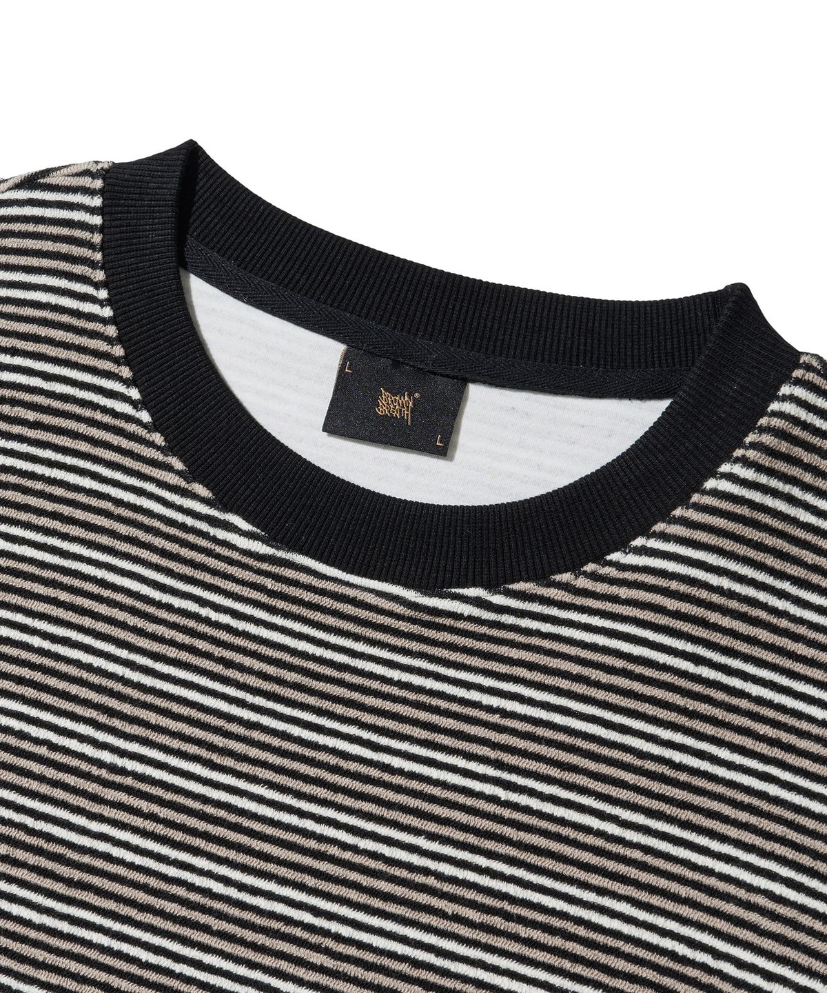 브라운브레스(BROWNBREATH) TAG TOWEL STRIPE LONGSLEEVE - BLACK