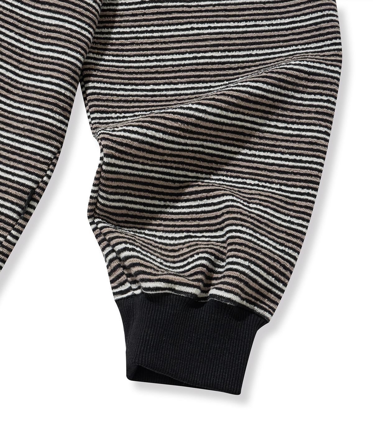 브라운브레스(BROWNBREATH) TAG TOWEL STRIPE LONGSLEEVE - BLACK