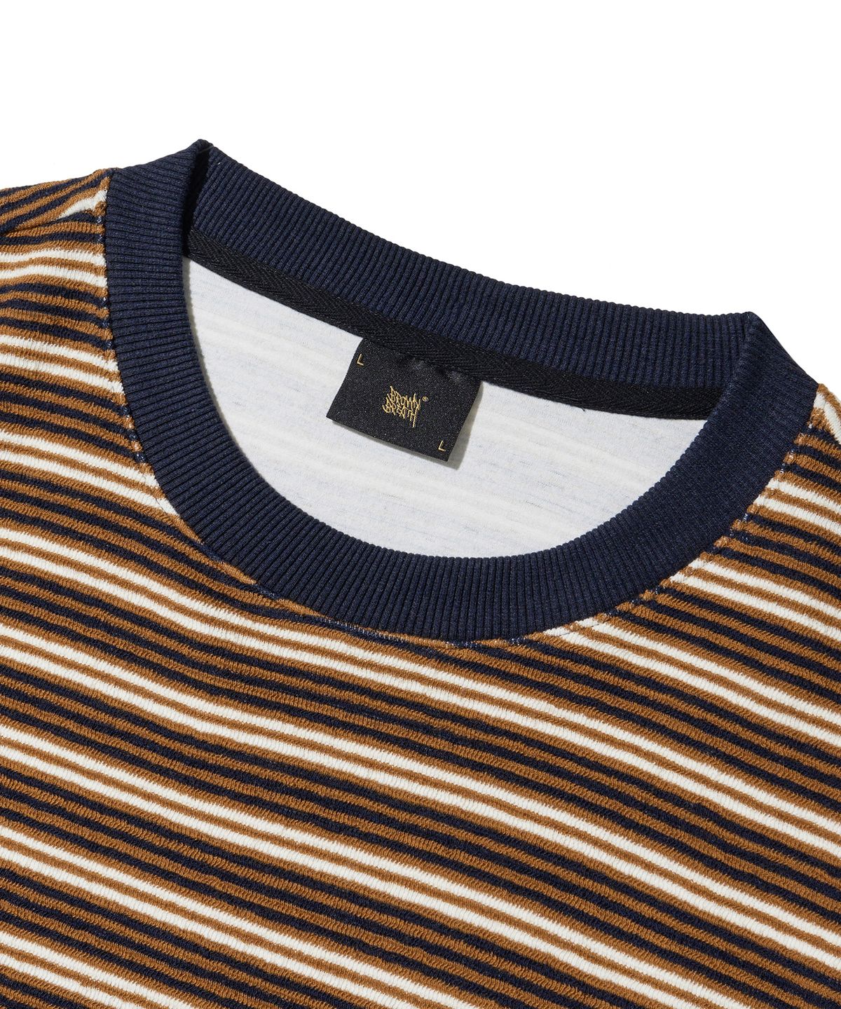 브라운브레스(BROWNBREATH) TAG TOWEL STRIPE LONGSLEEVE - BROWN